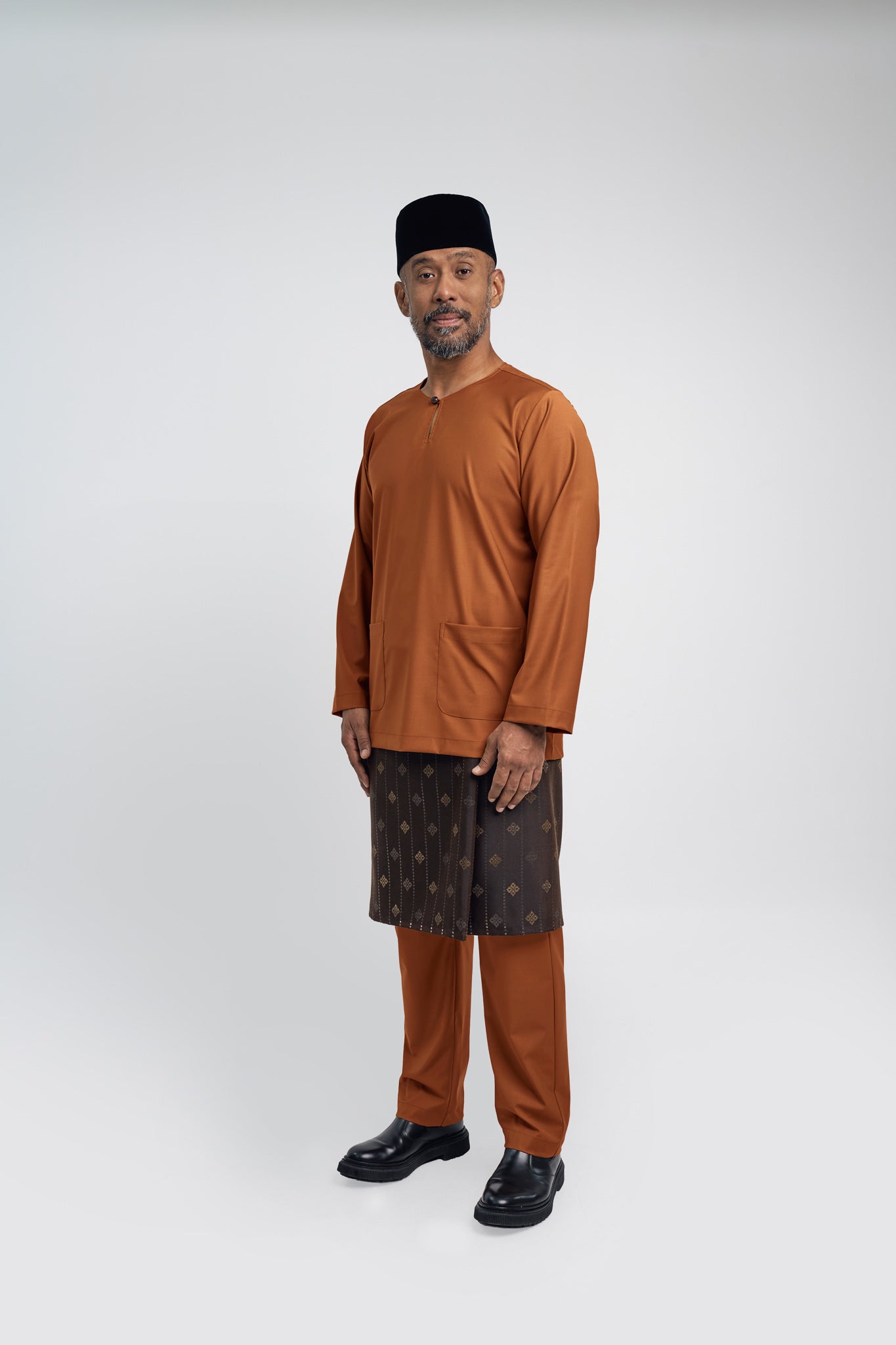 Patawali Modern Fit Baju Melayu Teluk Belanga - Apricot