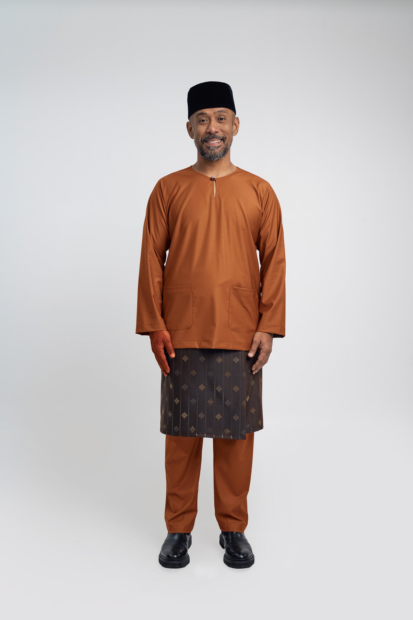 Patawali Modern Fit Baju Melayu Teluk Belanga - Apricot
