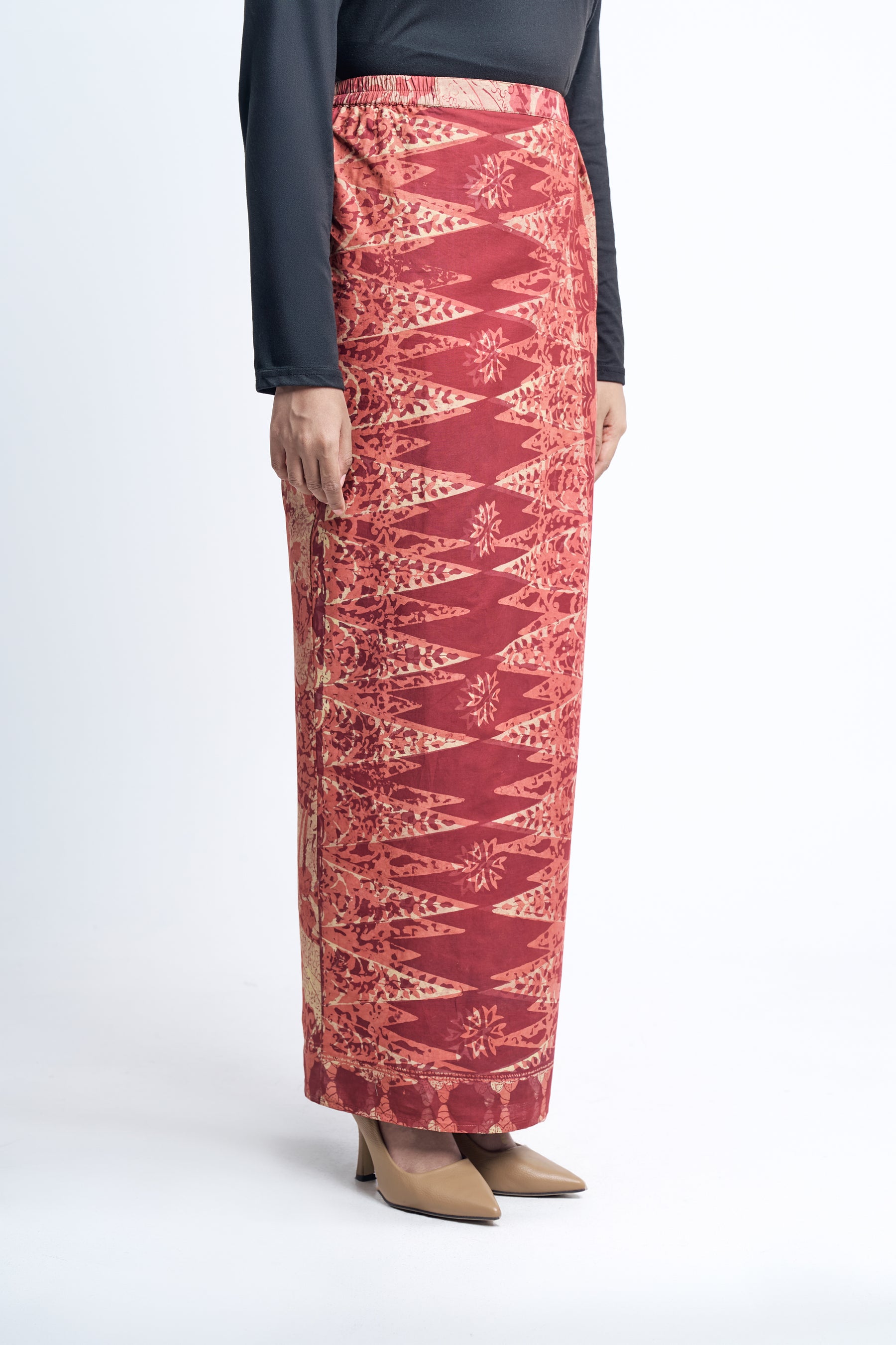 Artisan Clay Batik (Skirt) - Mandarin Red