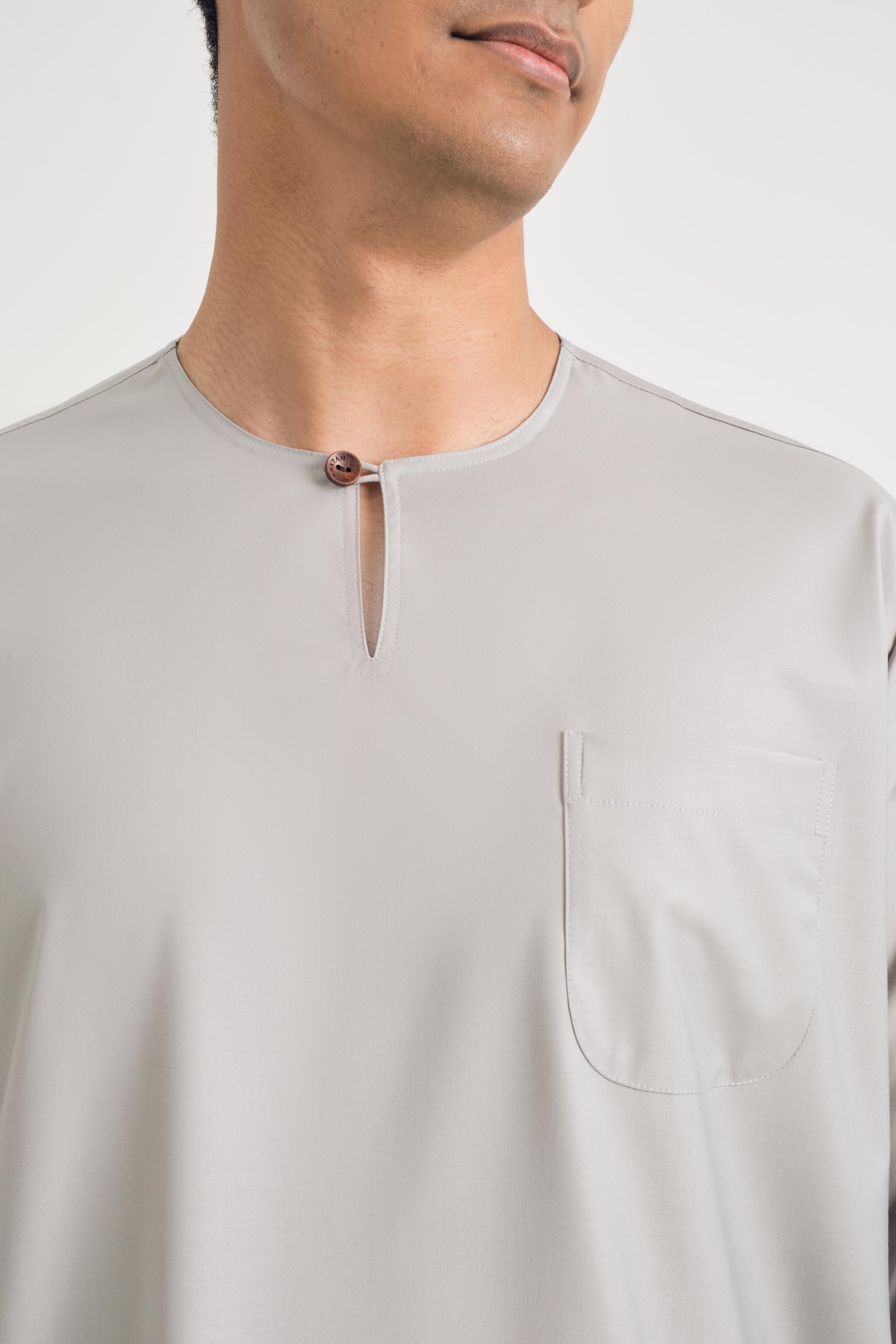Patawali Classic Fit Baju Melayu Teluk Belanga - Ash Grey