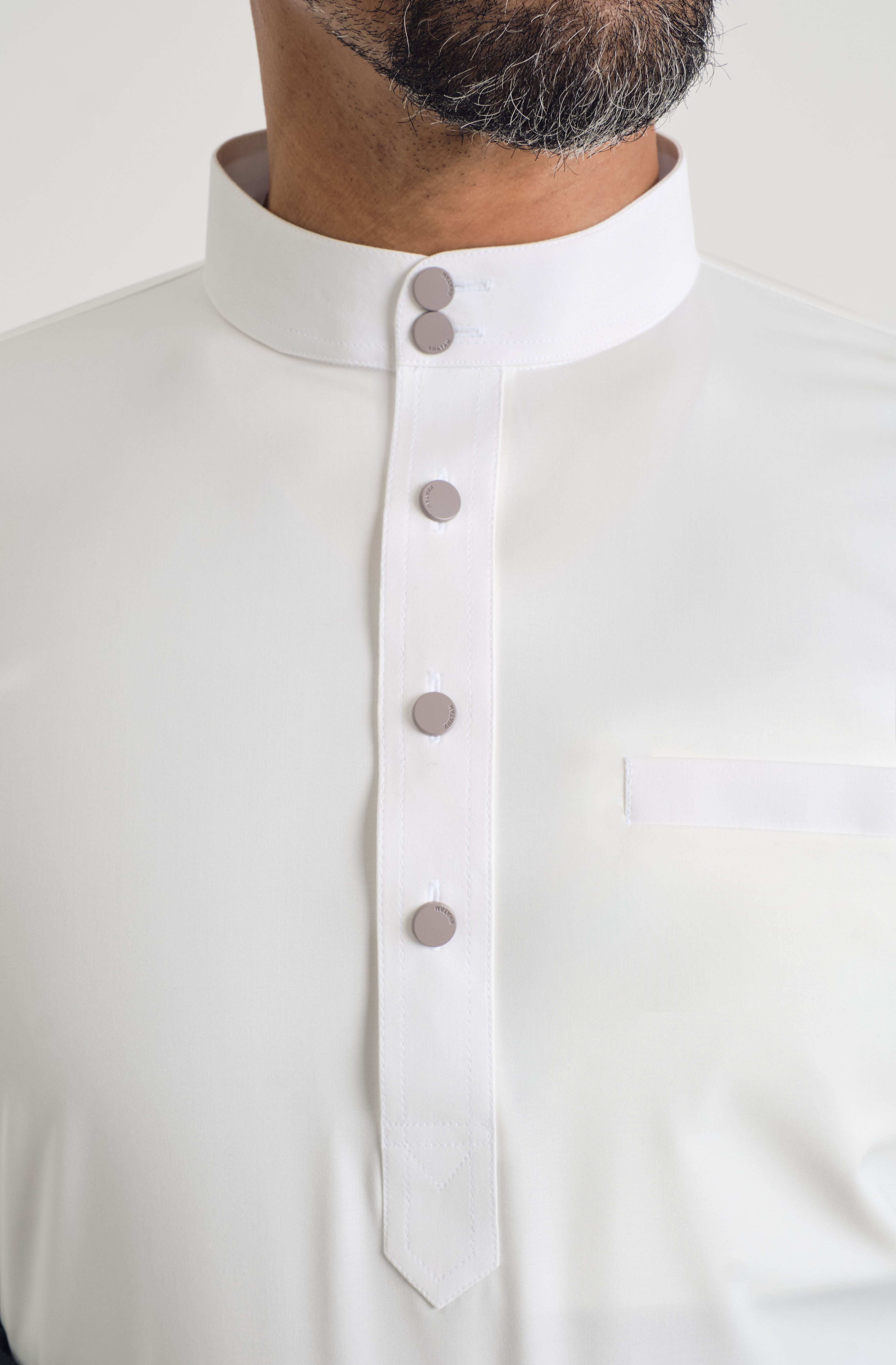 Patawali Baju Melayu Cekak Musang - Antique White