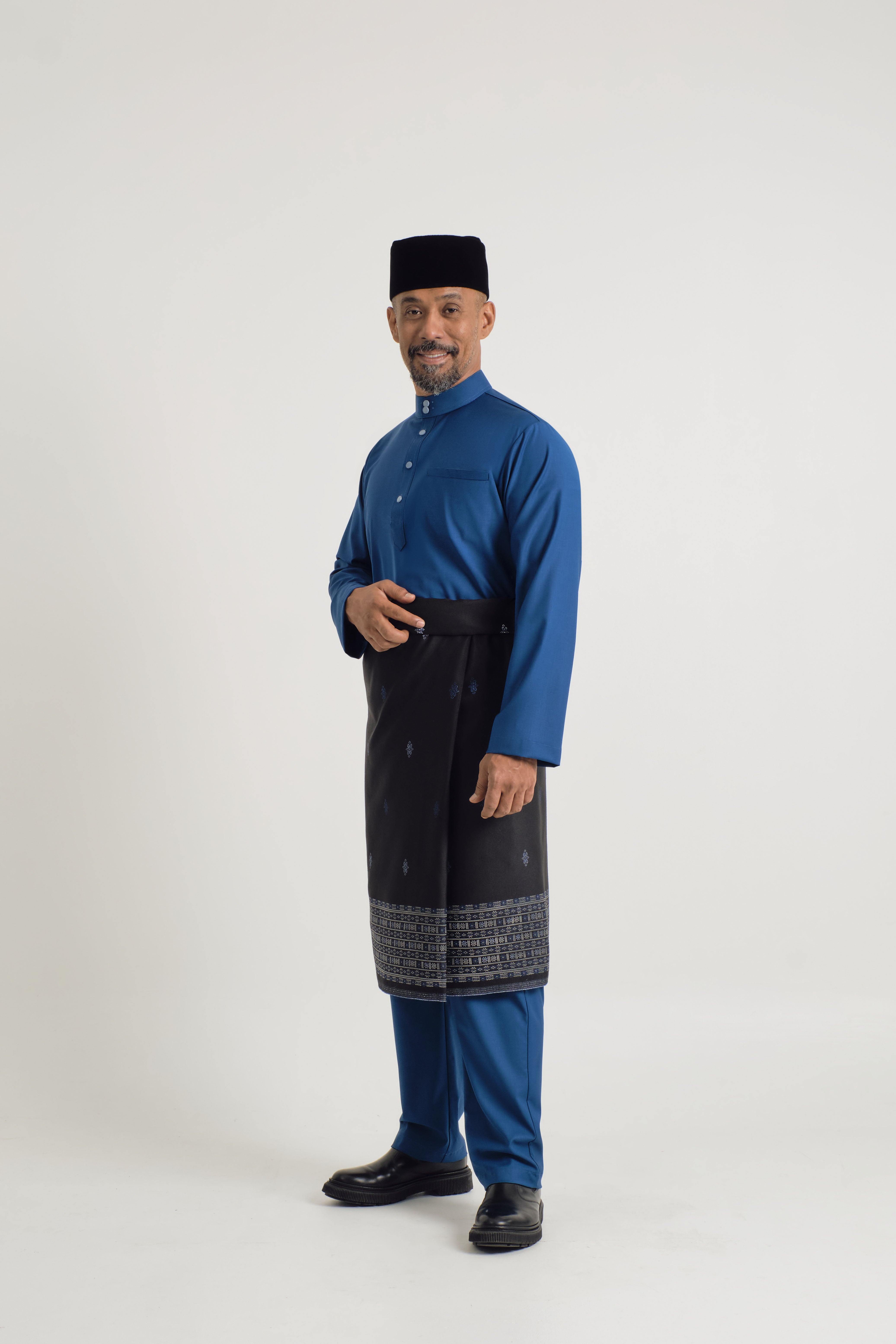 Patawali Baju Melayu Cekak Musang - Classic Blue