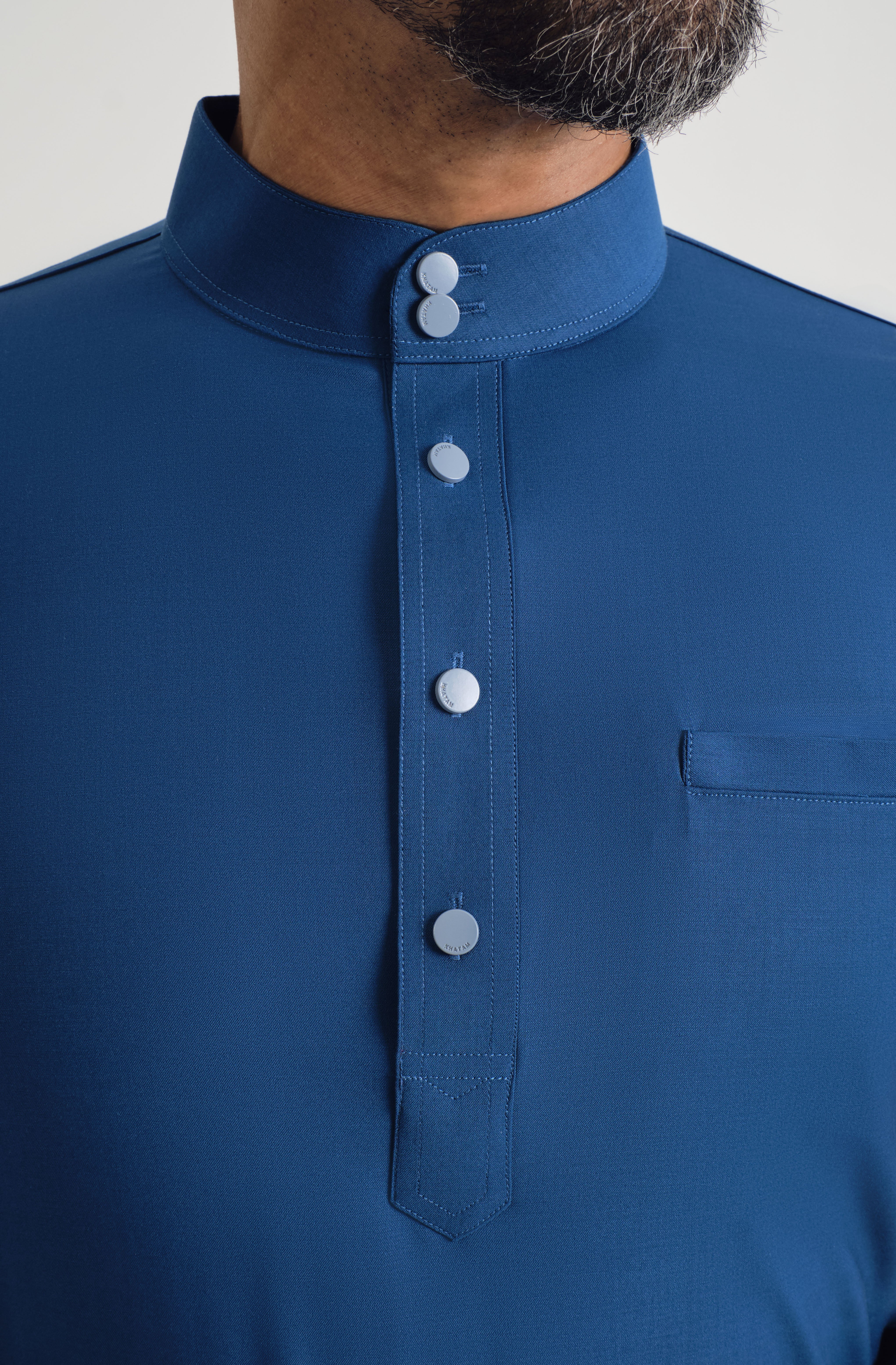 Patawali Baju Melayu Cekak Musang - Classic Blue
