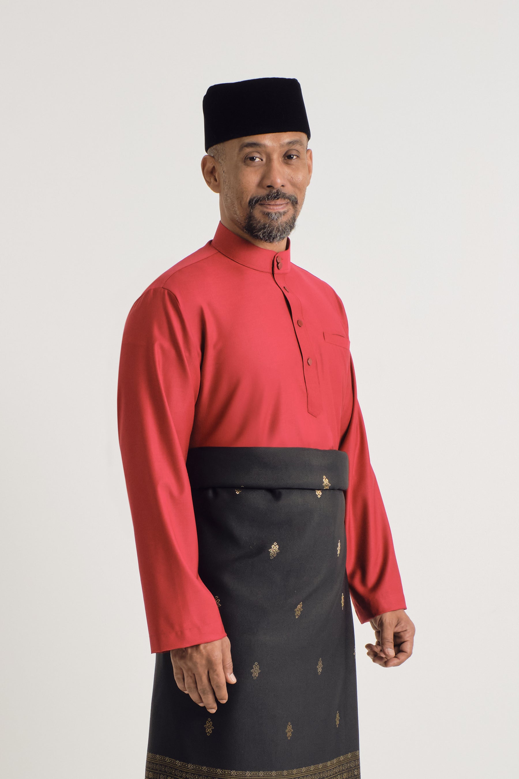 Patawali Baju Melayu Cekak Musang - Crimson Red