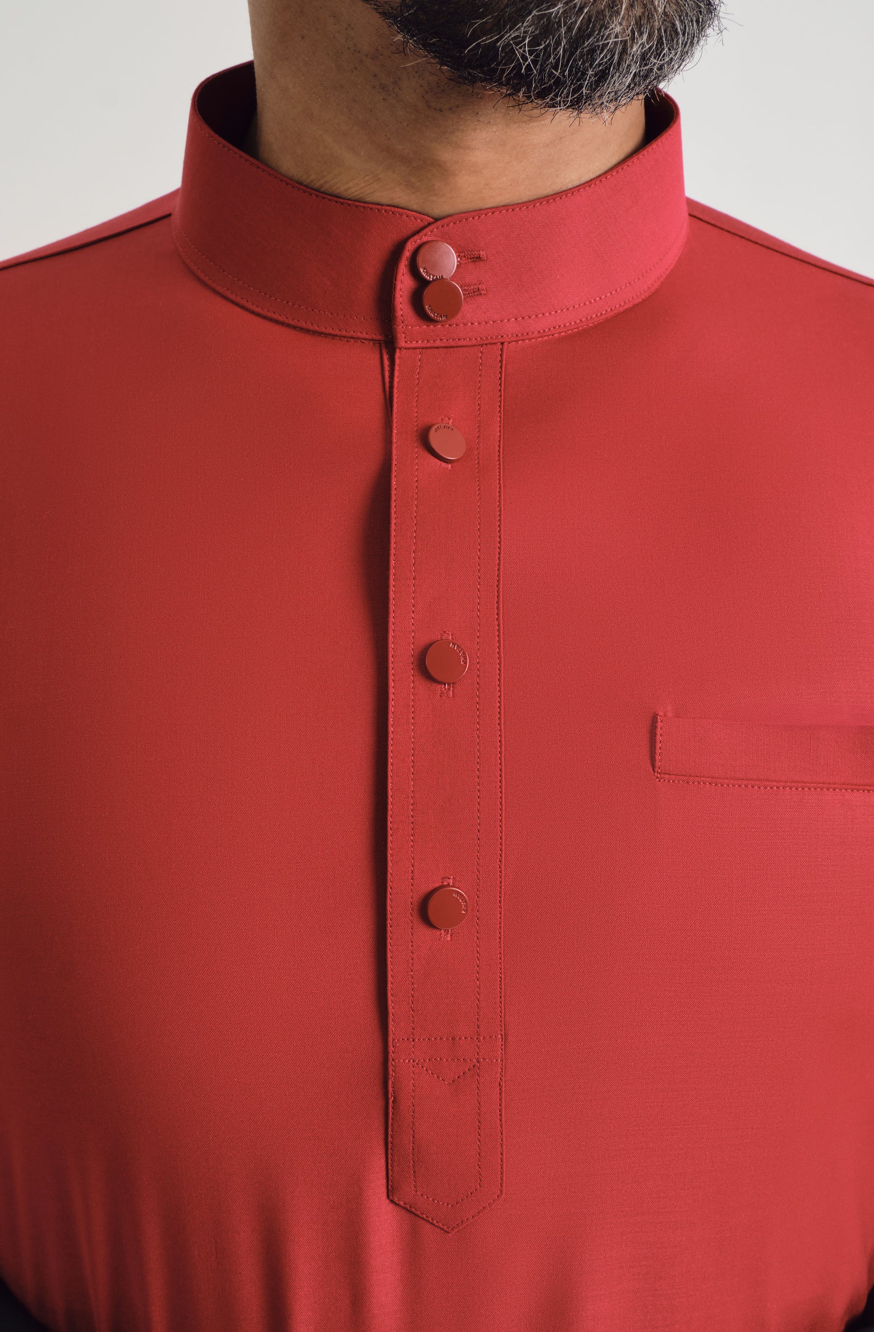 Patawali Baju Melayu Cekak Musang - Crimson Red