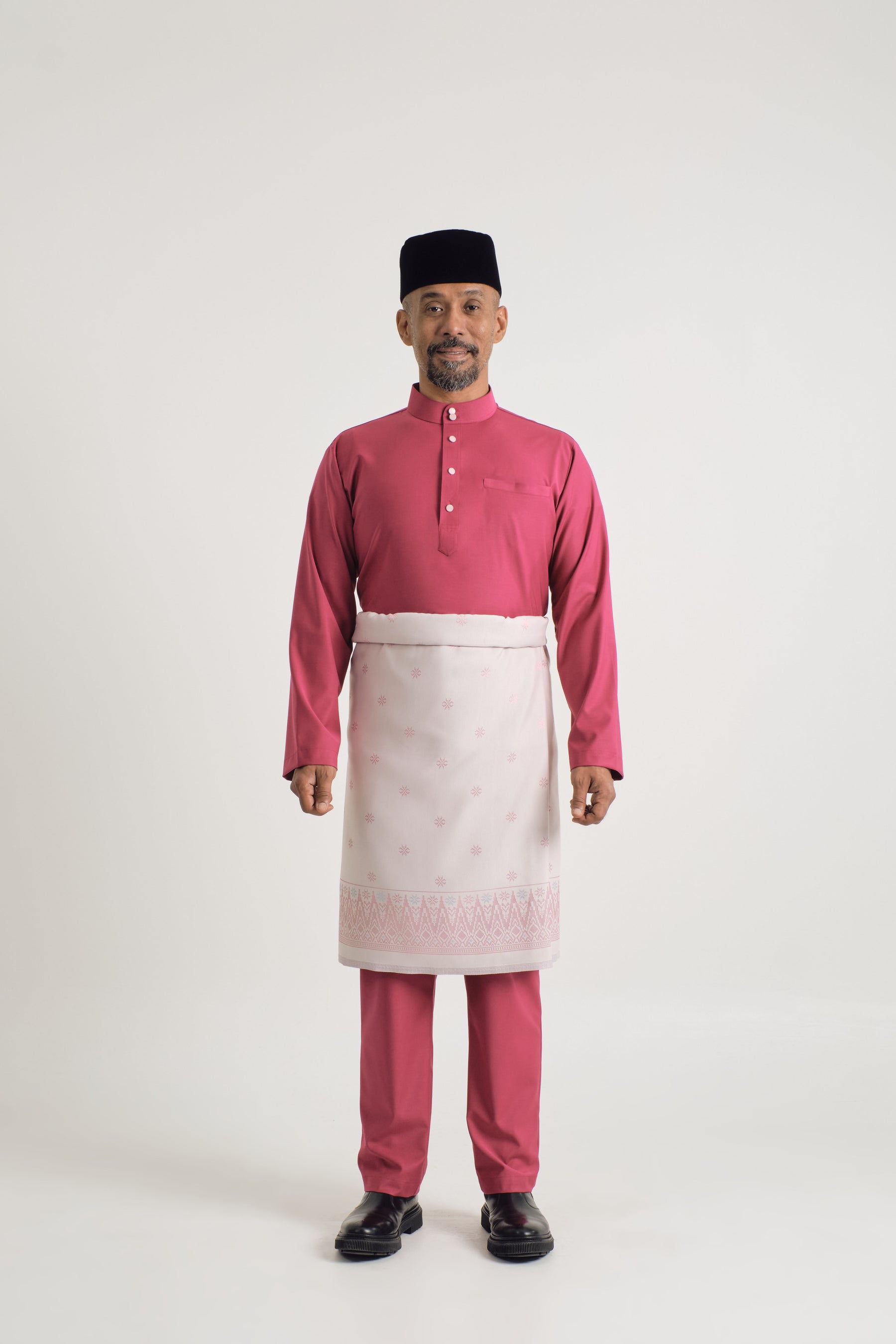 Patawali Baju Melayu Cekak Musang - Magenta Pink