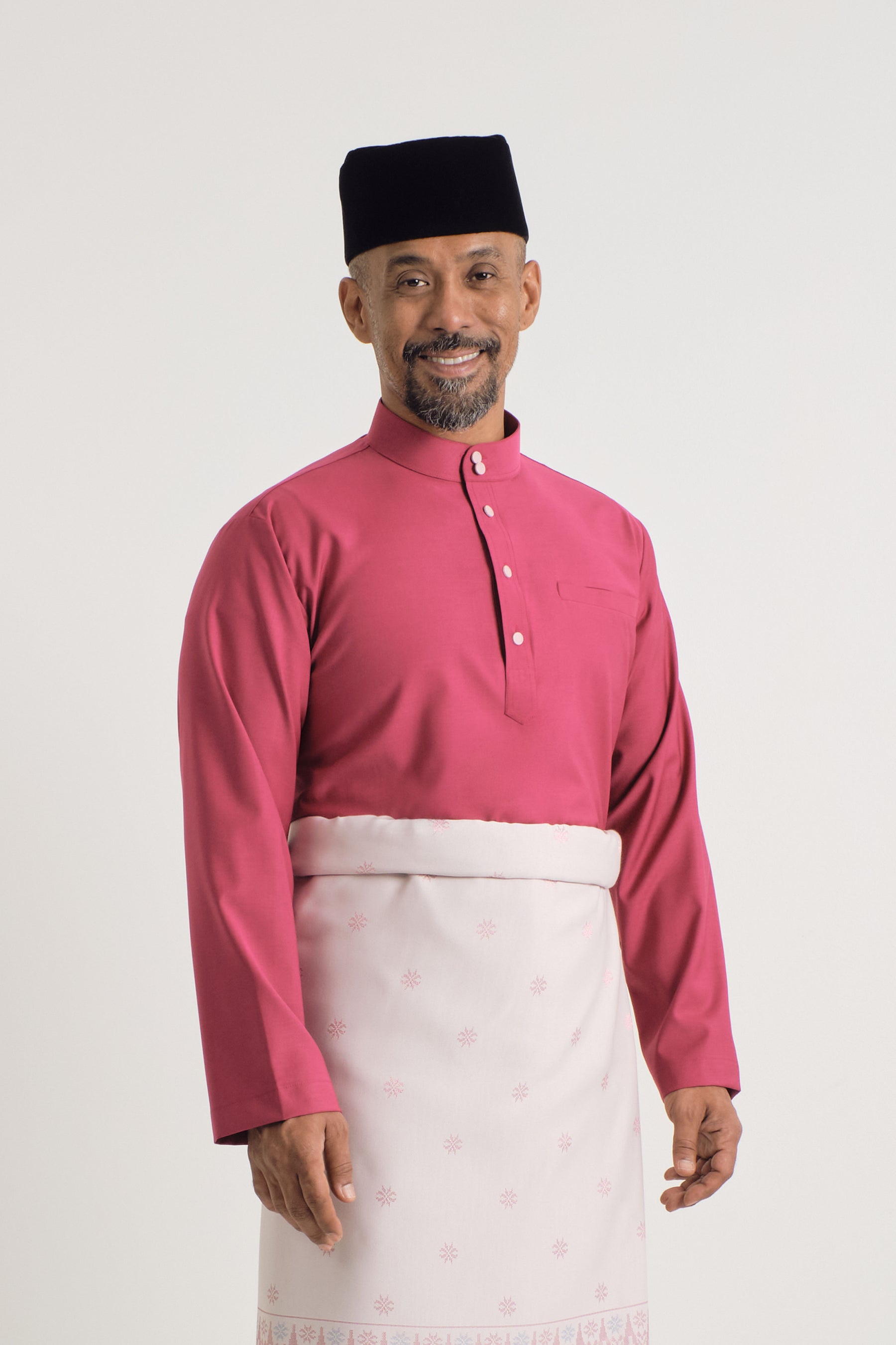 Patawali Baju Melayu Cekak Musang - Magenta Pink