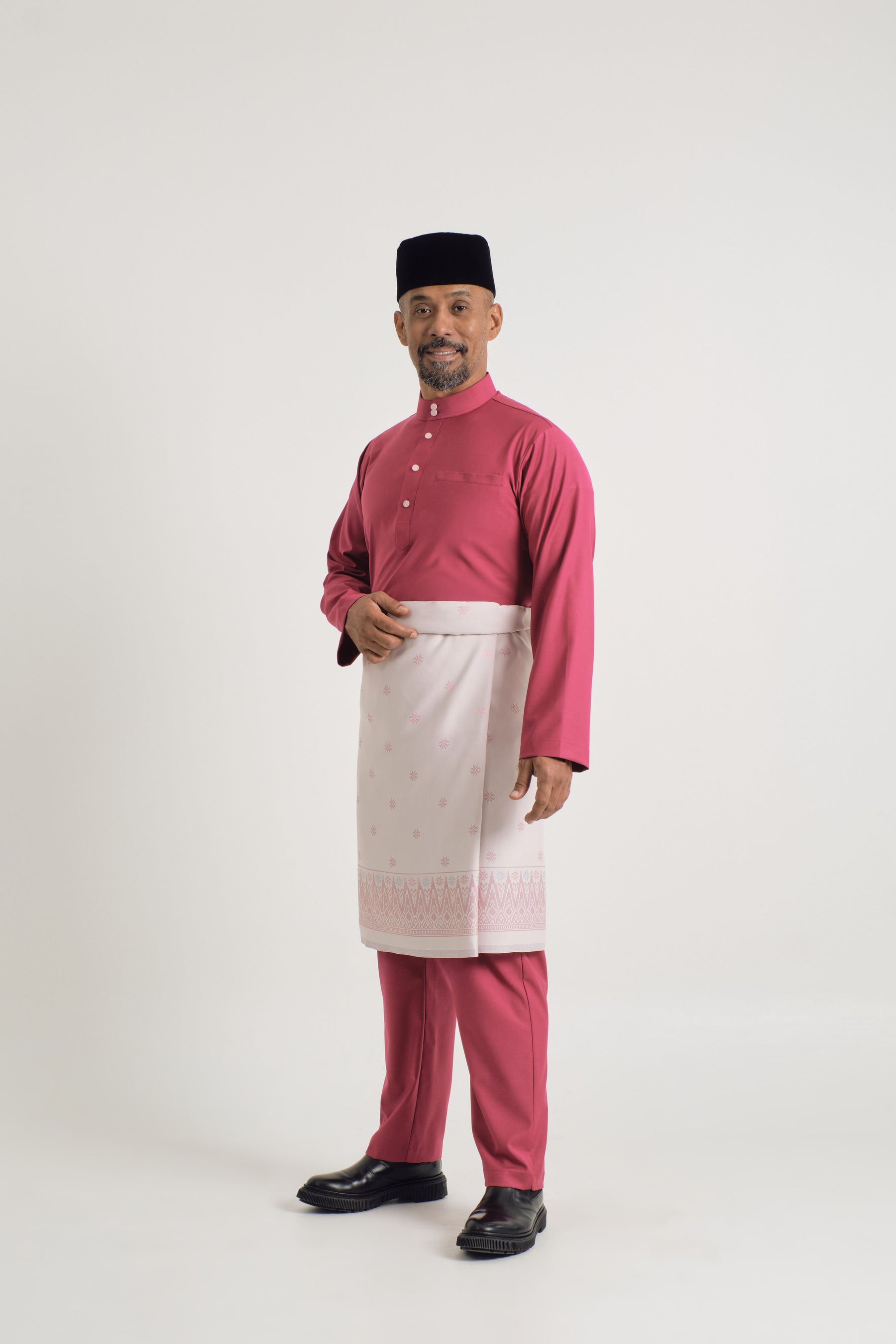 Patawali Baju Melayu Cekak Musang - Magenta Pink