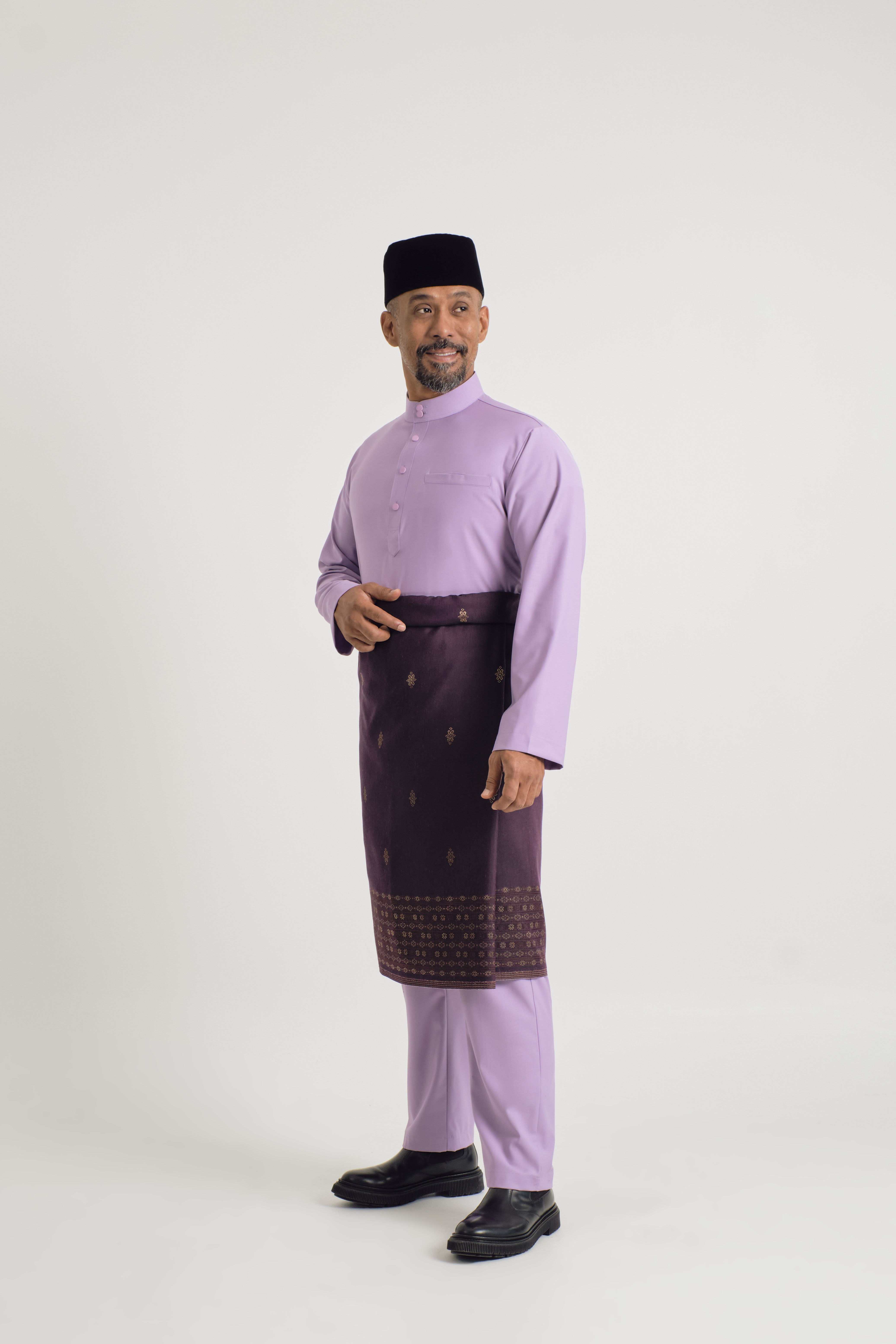 Patawali Baju Melayu Cekak Musang - Purple