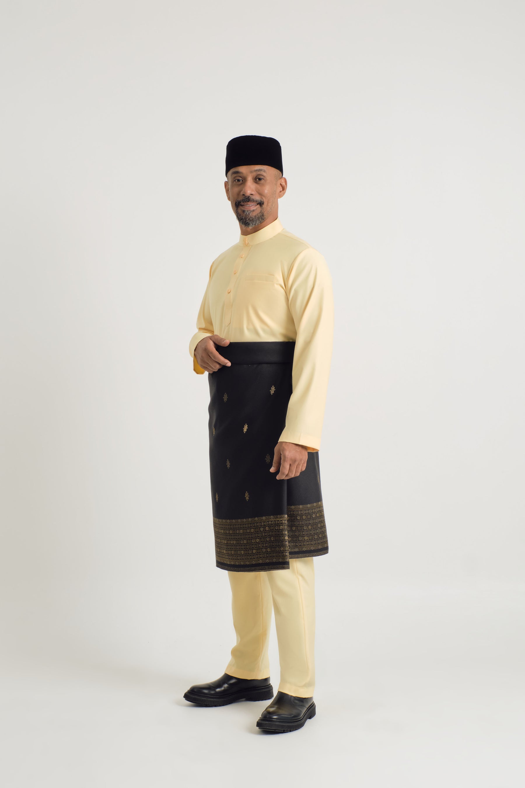 Patawali Baju Melayu Cekak Musang - Soft Yellow