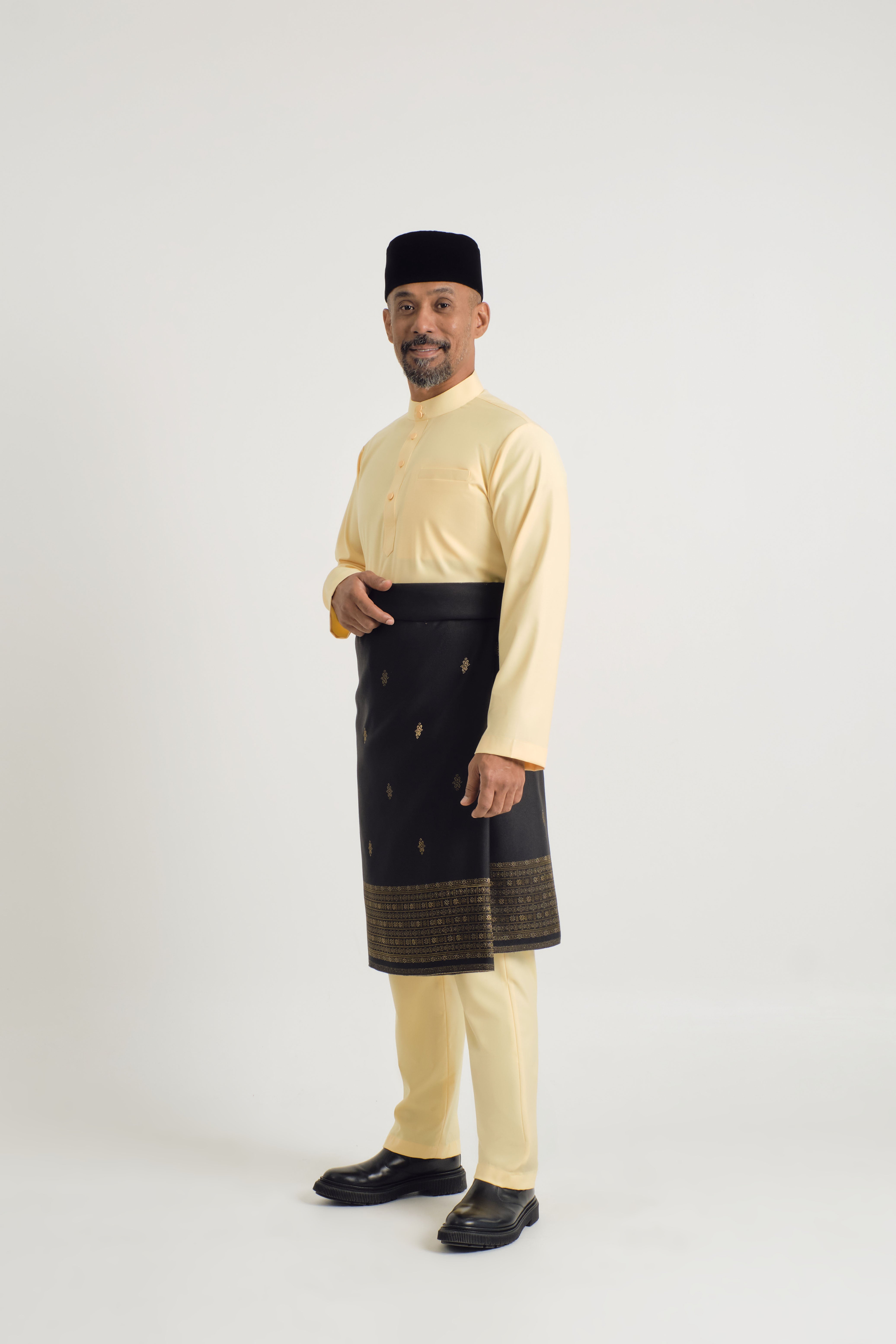 Patawali Baju Melayu Cekak Musang - Soft Yellow