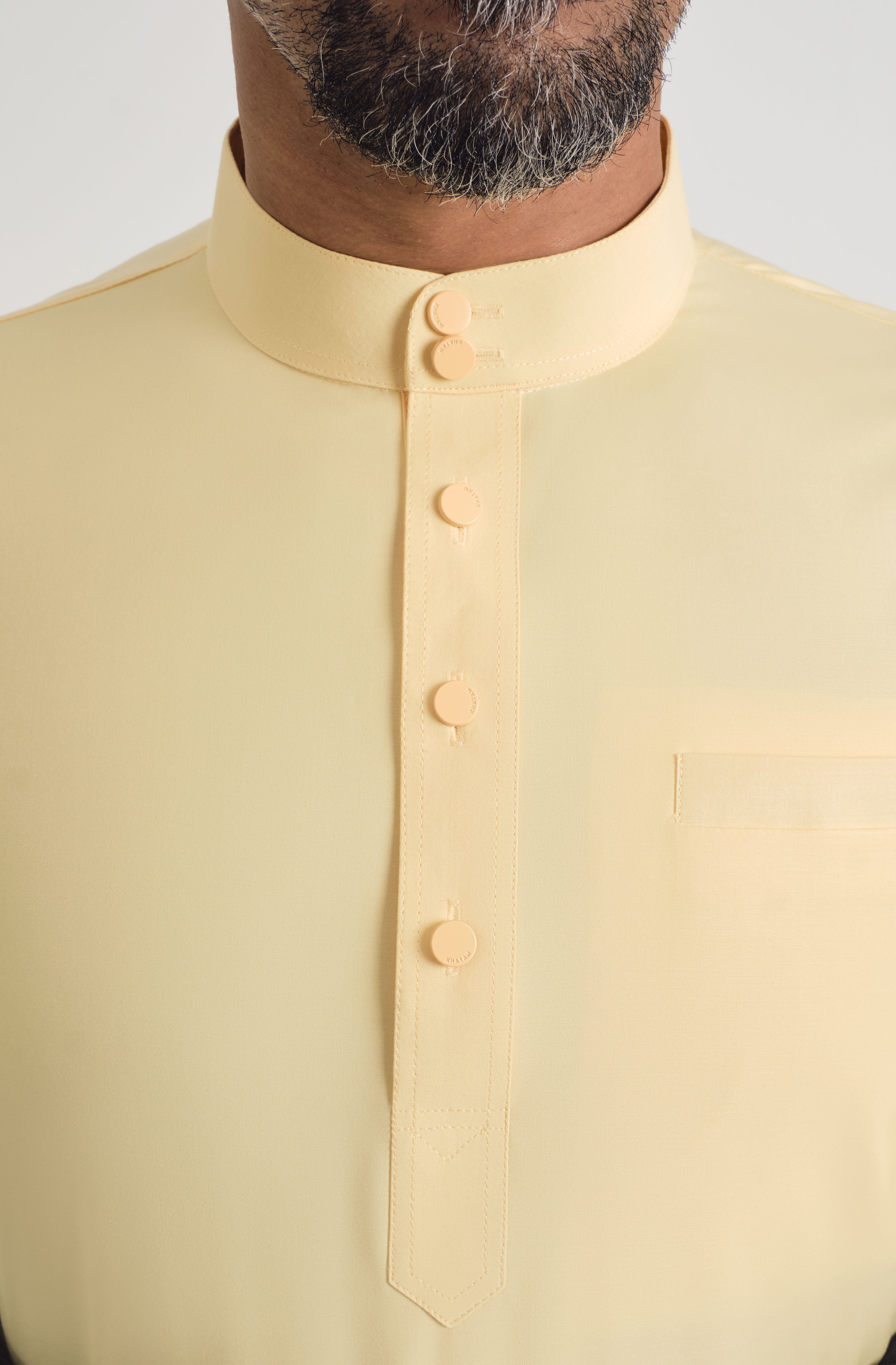 Patawali Baju Melayu Cekak Musang - Soft Yellow