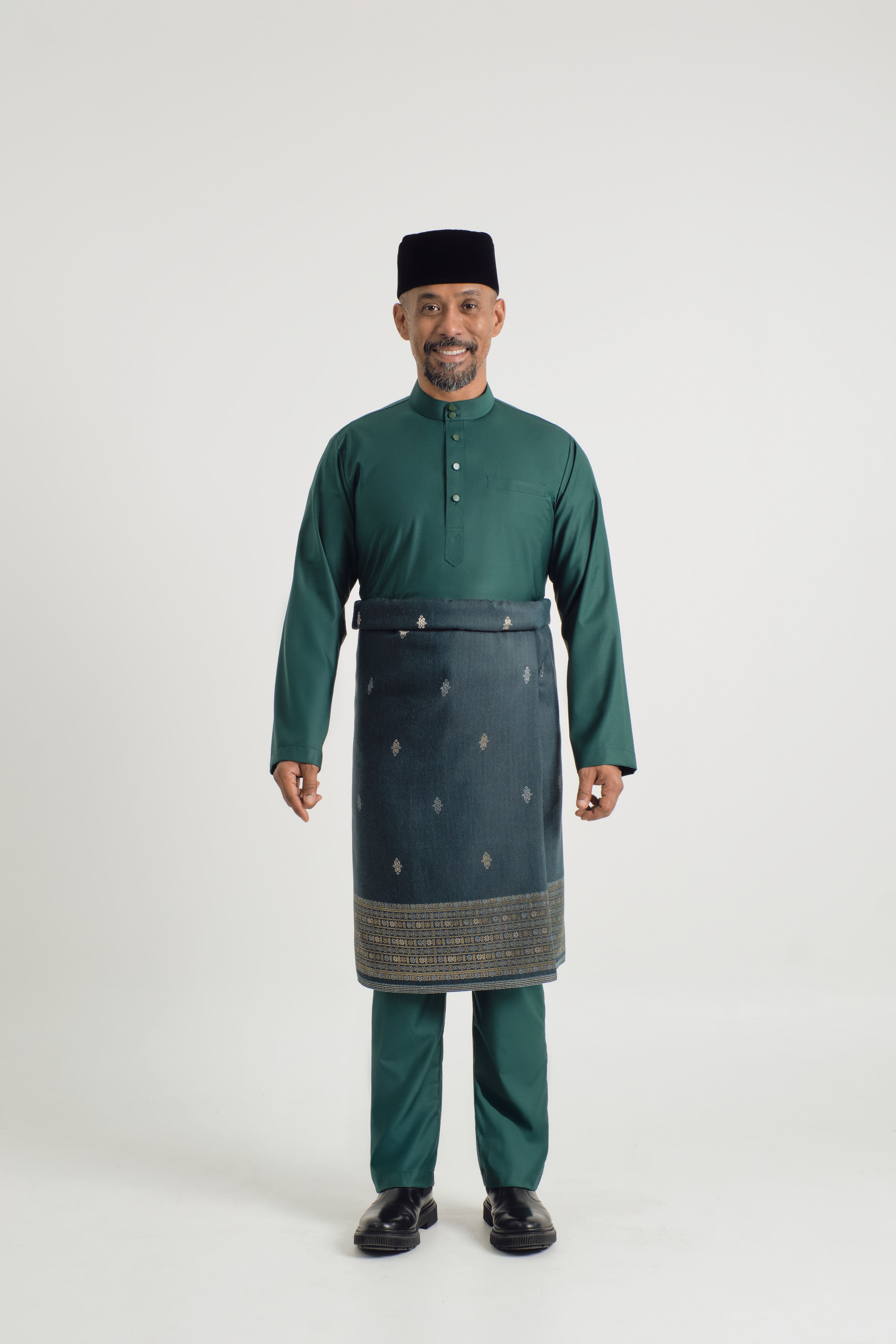Patawali Baju Melayu Cekak Musang - Emerald Green