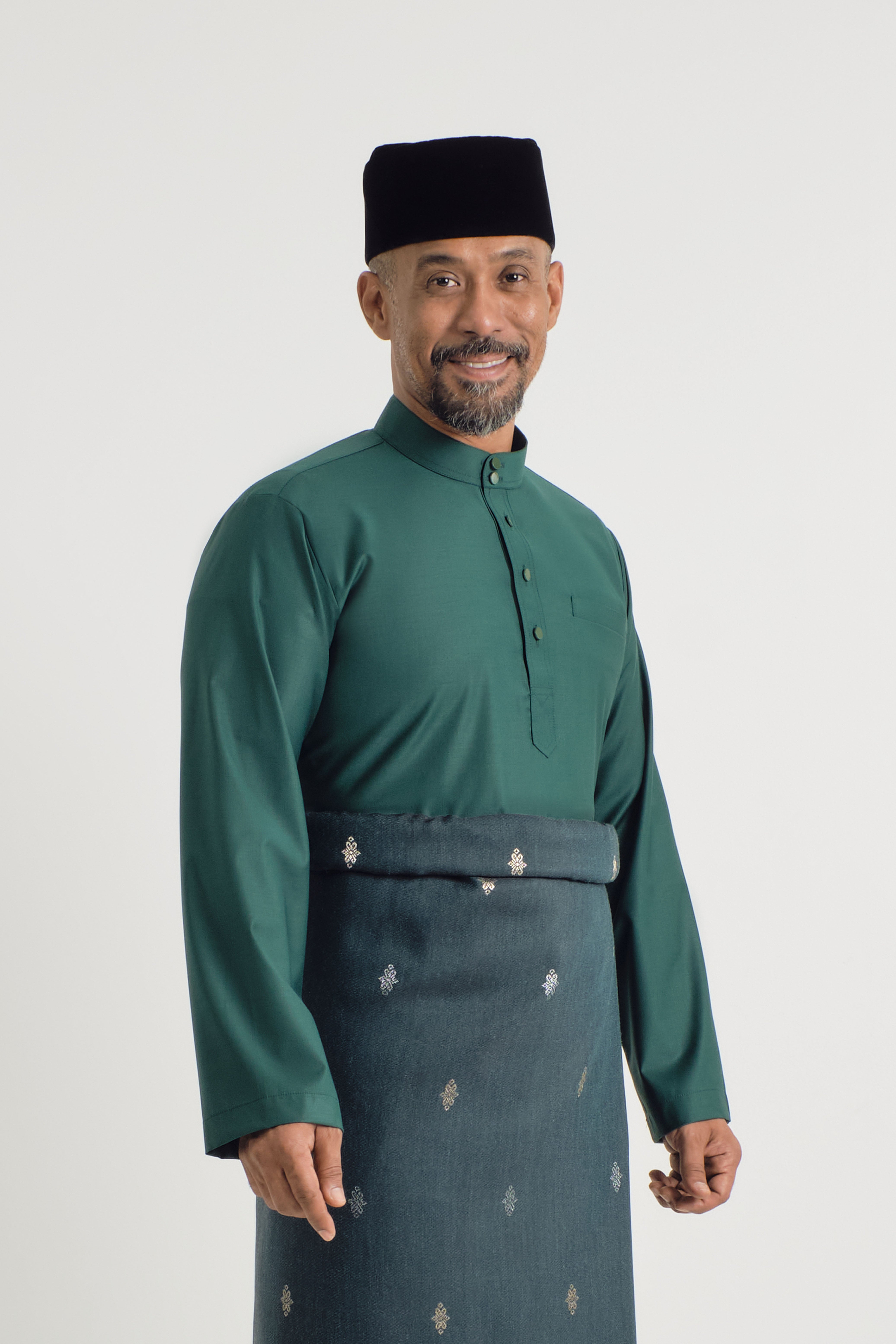 Patawali Baju Melayu Cekak Musang - Emerald Green