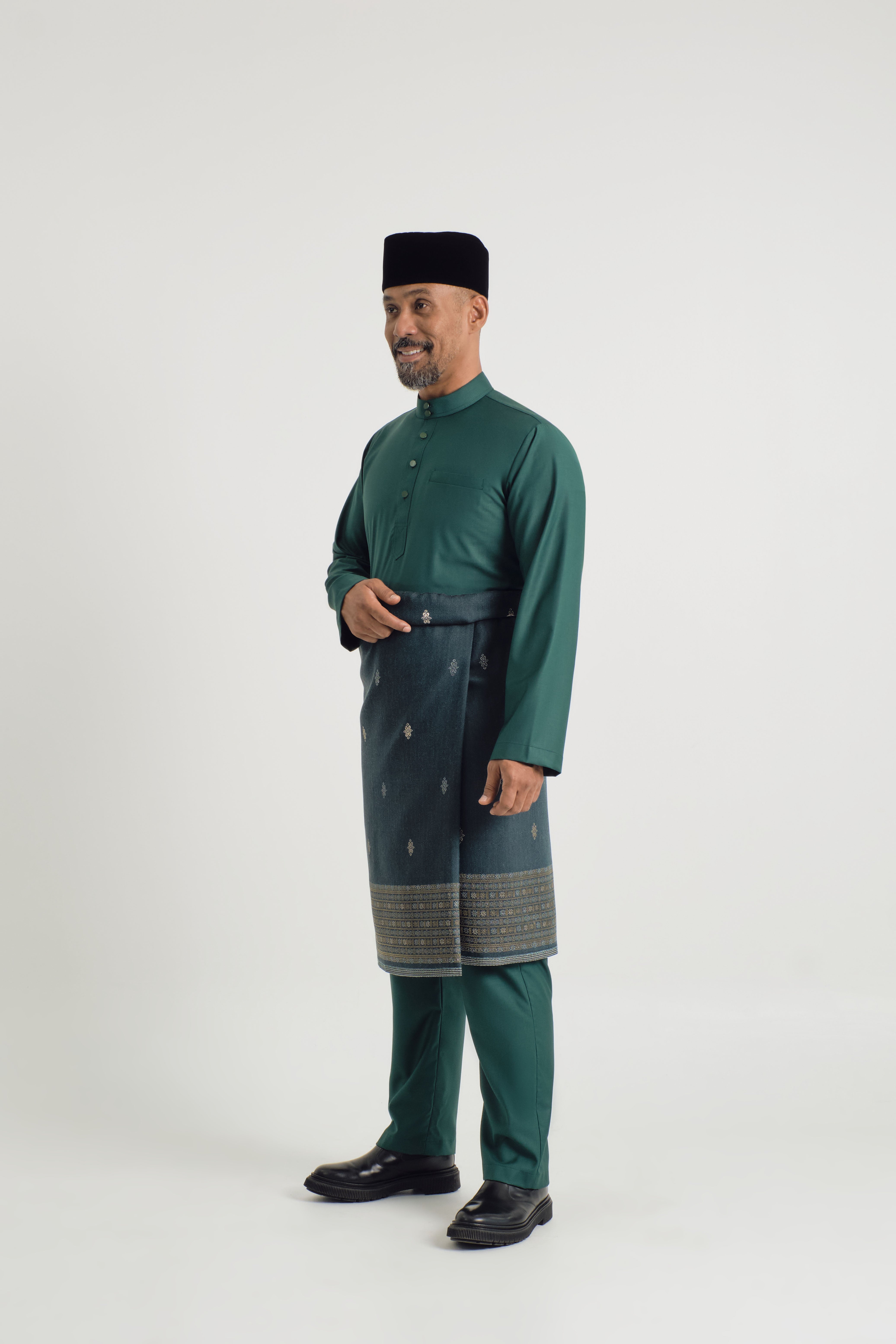 Patawali Baju Melayu Cekak Musang - Emerald Green