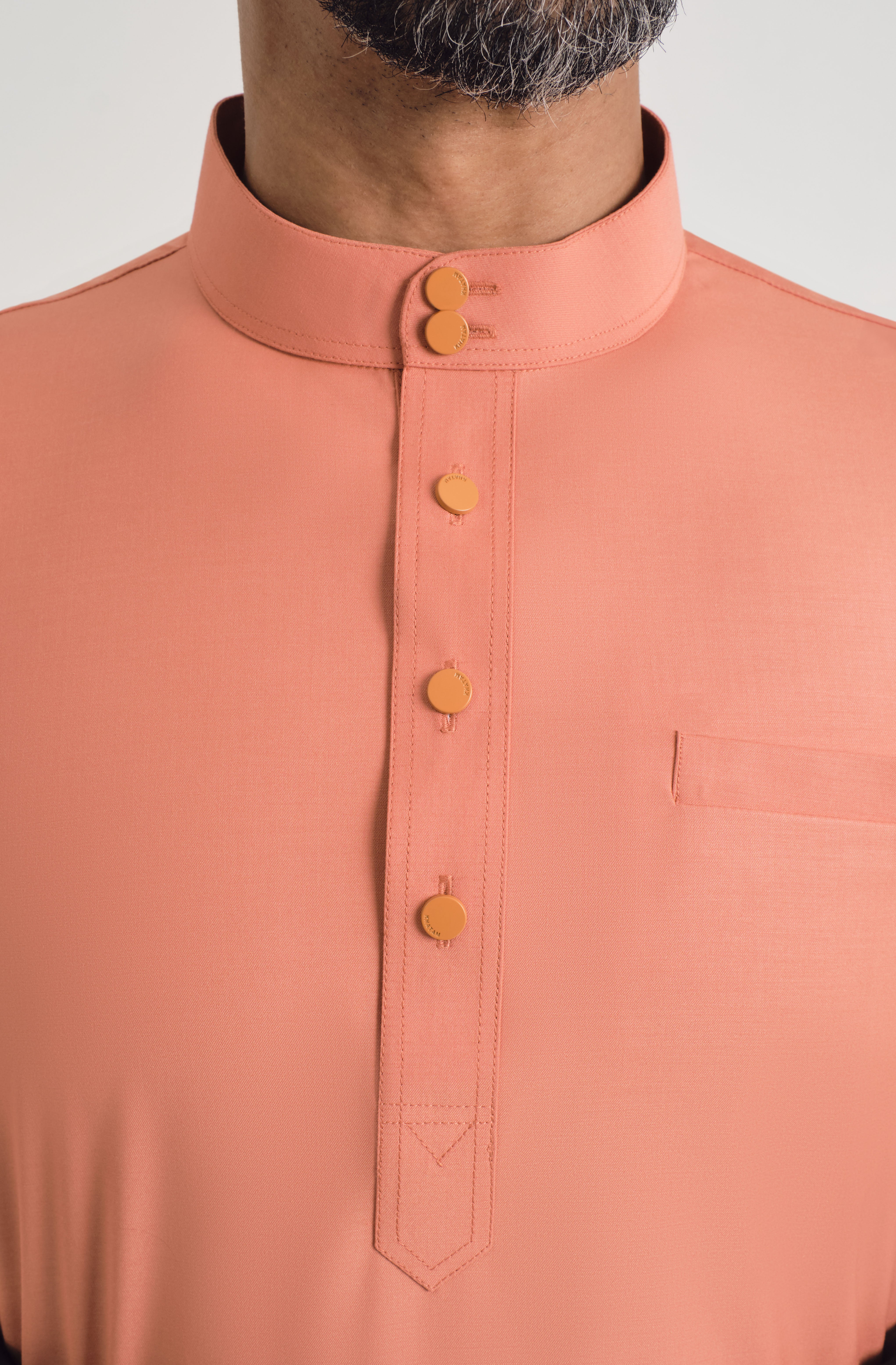 Patawali Baju Melayu Cekak Musang - Pumpkin