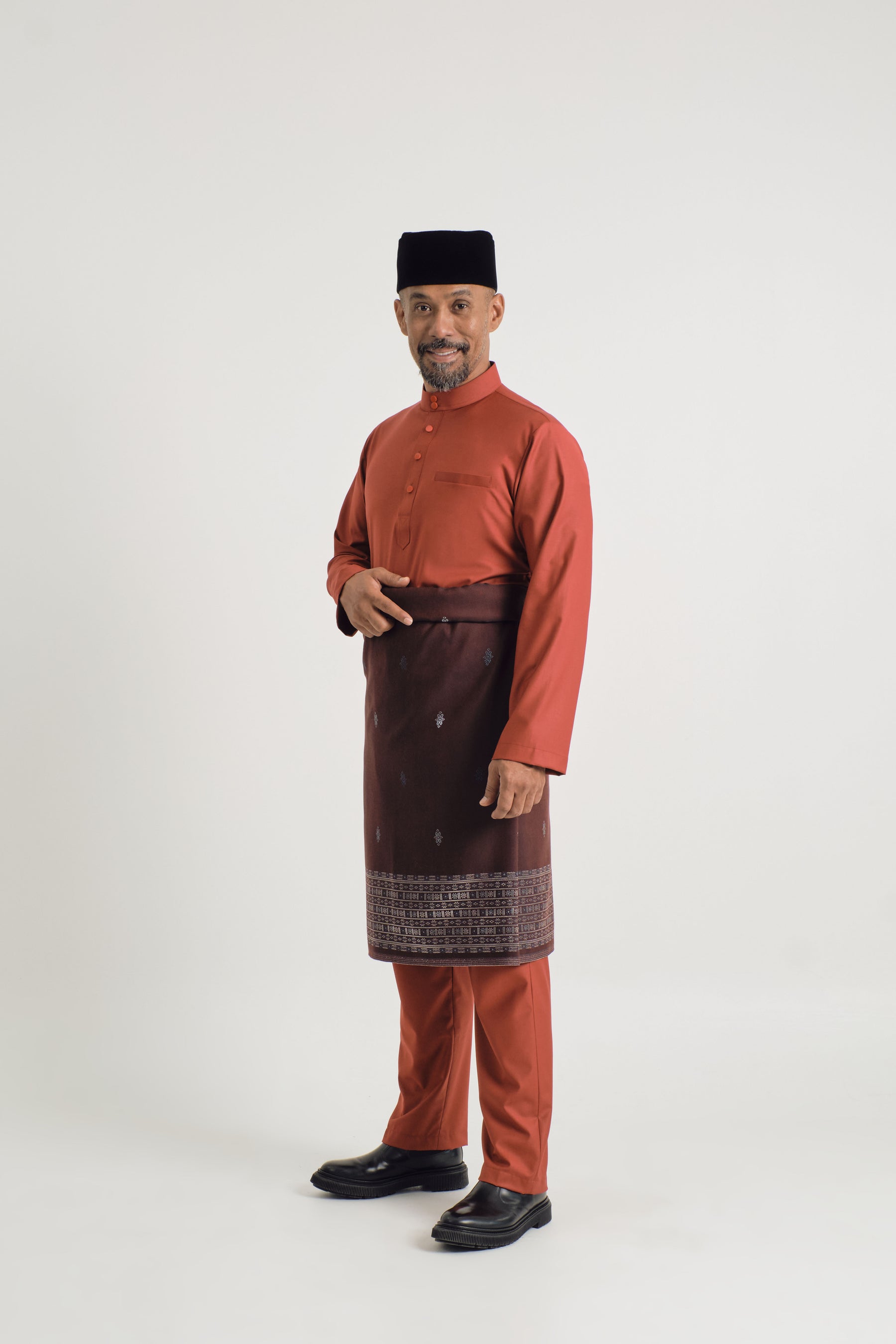 Patawali Baju Melayu Cekak Musang - Brick Red