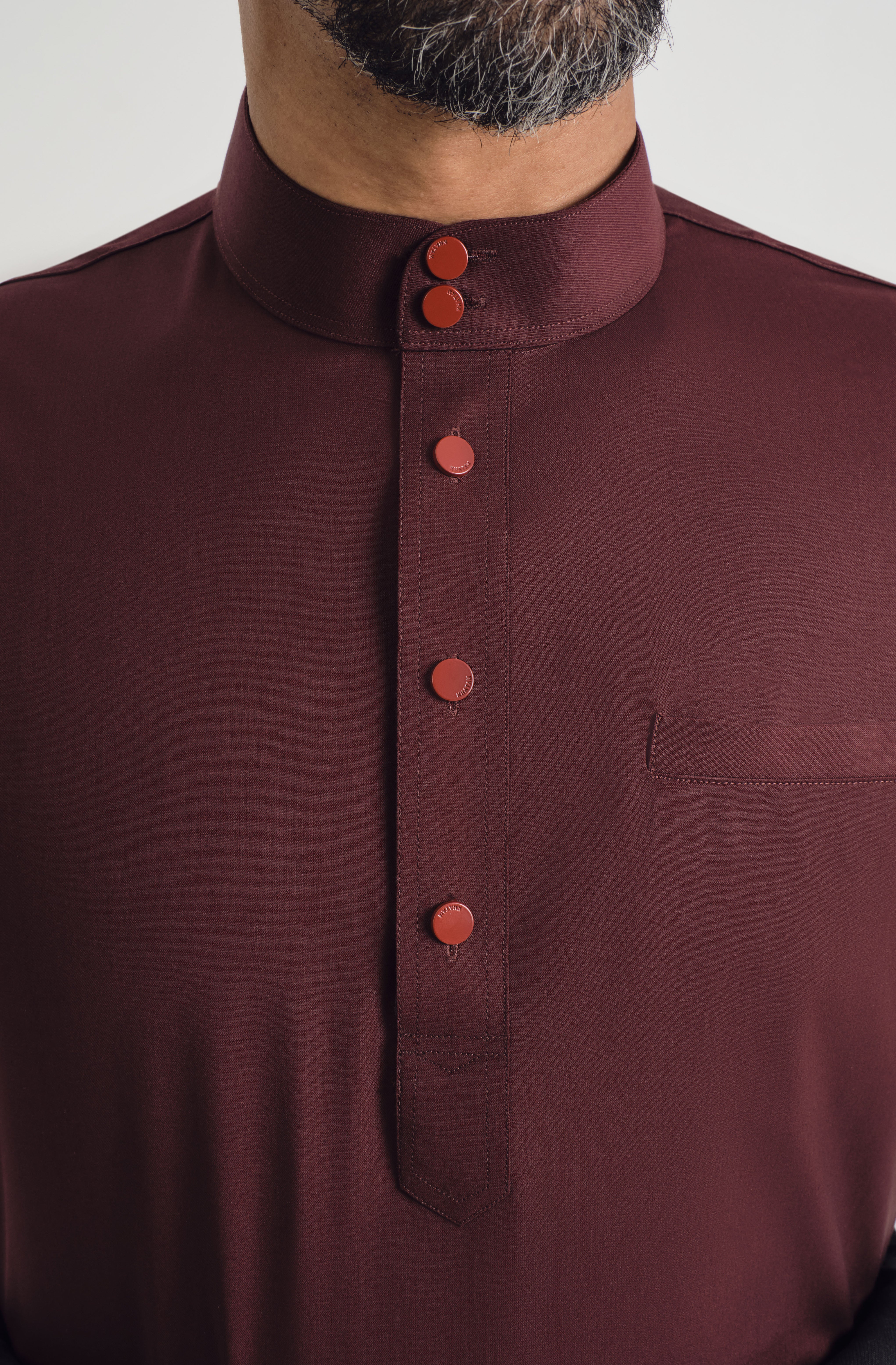 Patawali Baju Melayu Cekak Musang - Burgundy Red