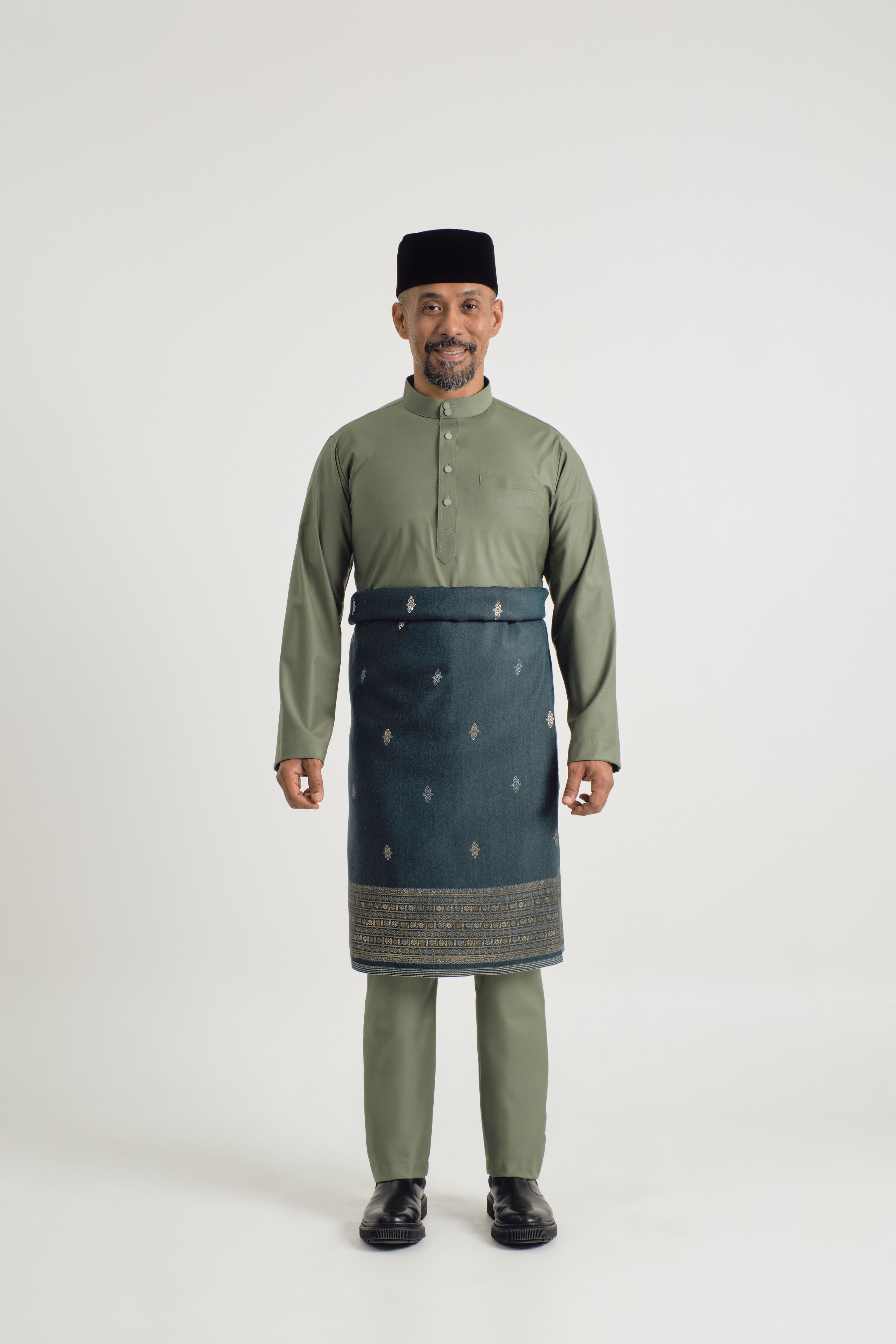 Patawali Baju Melayu Cekak Musang - Pickle Green