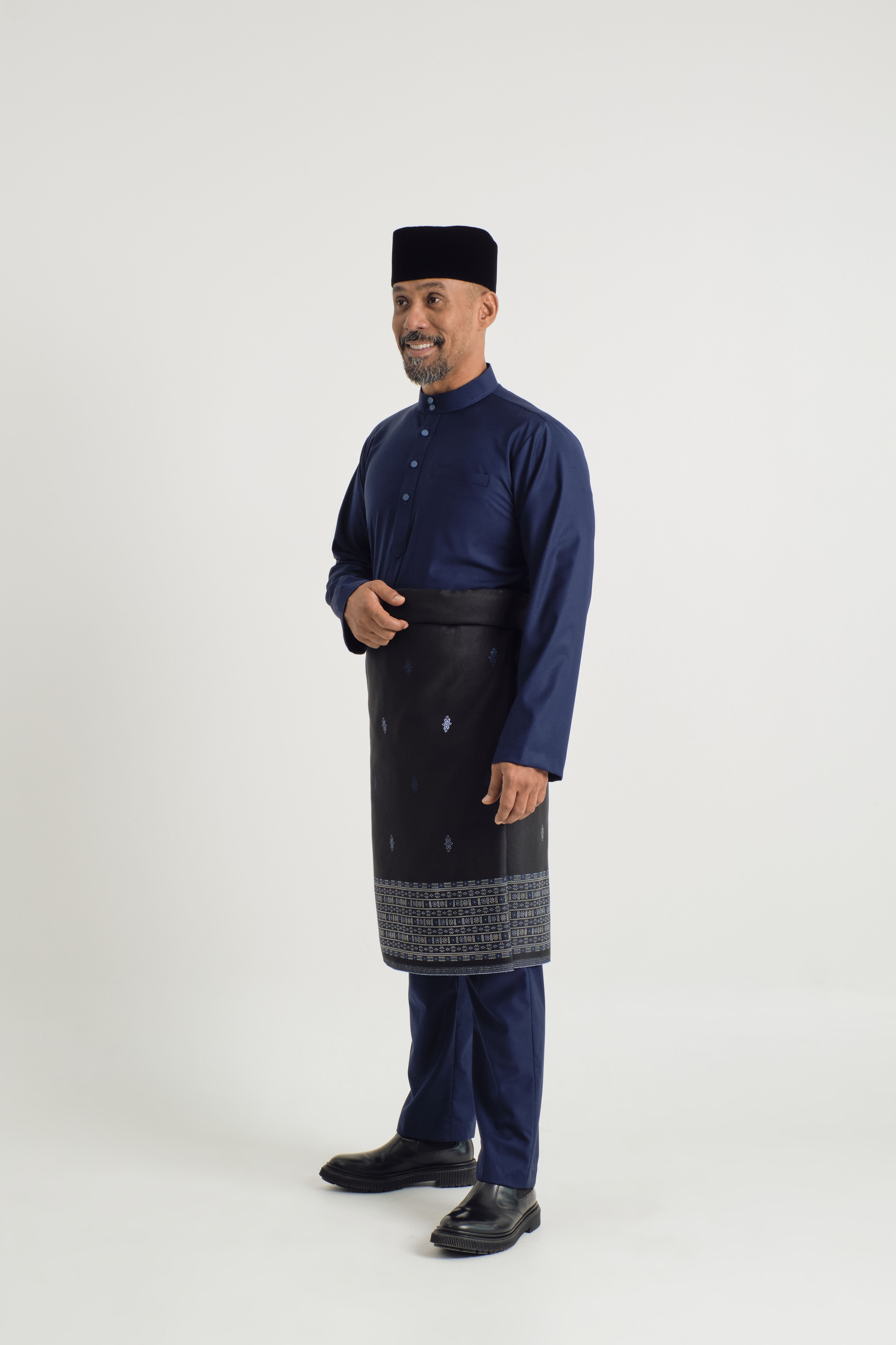 Patawali Baju Melayu Cekak Musang - Dark Navy