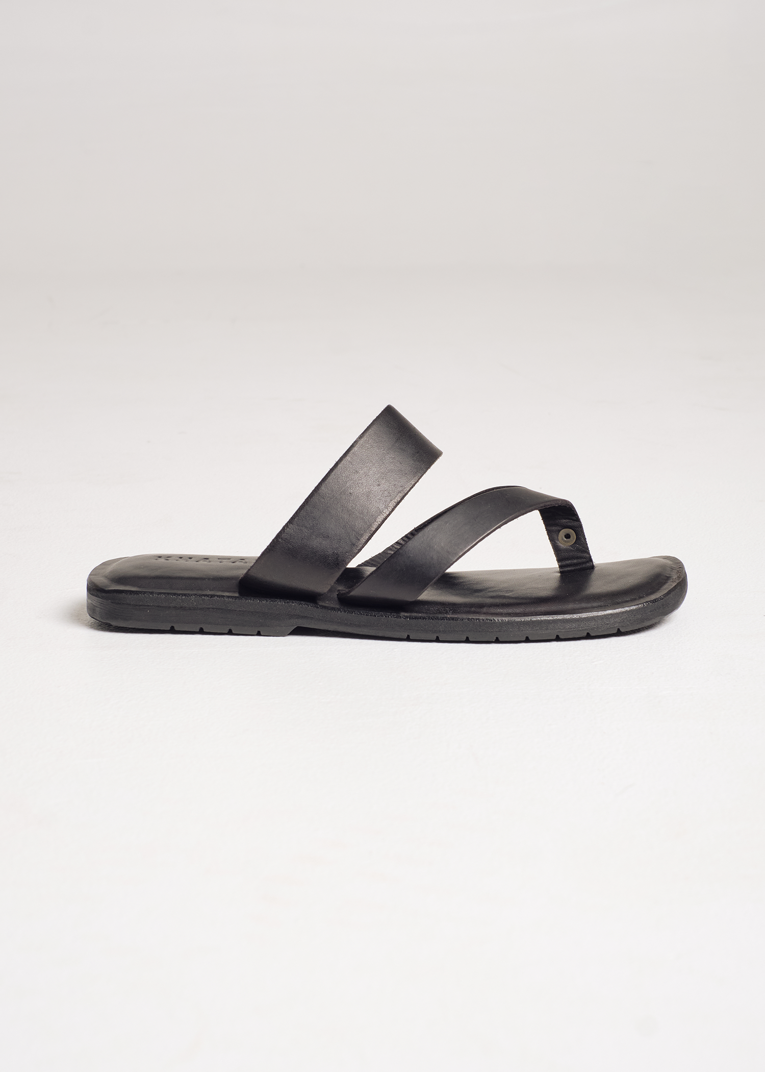 Sandal Toe-Post Strap Leather - Black