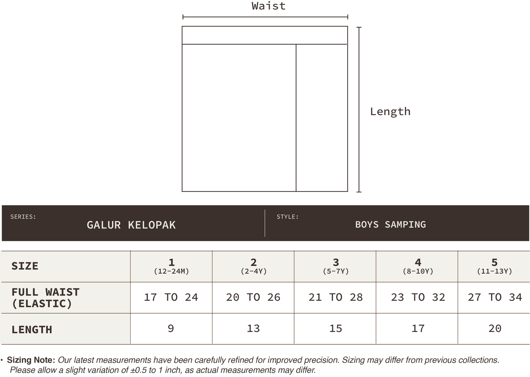 Boys Samping Galur Kelopak - Merah Perang