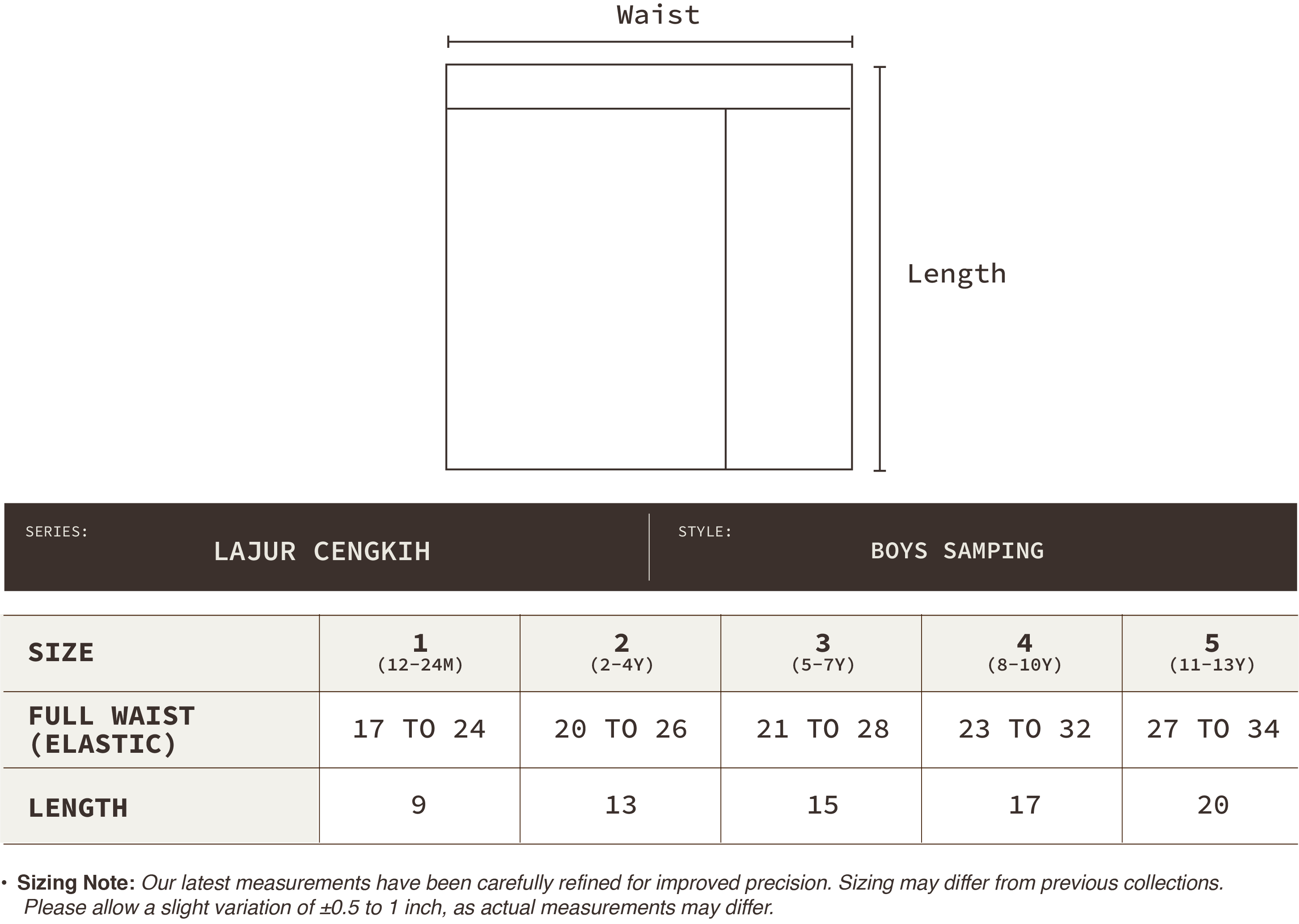 Boys Samping Lajur Cengkih - Emas Biru