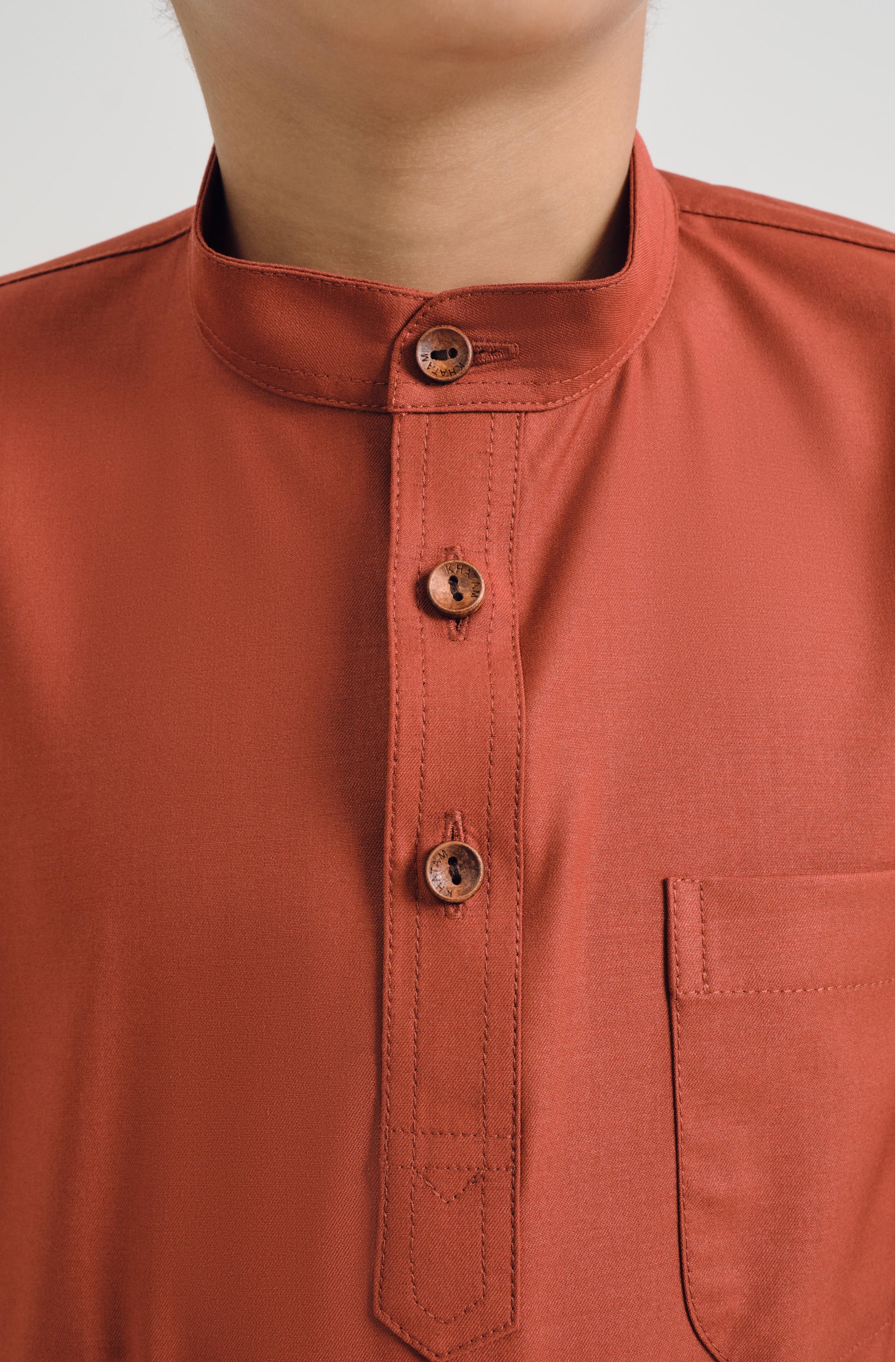 Patawali Boys Baju Melayu Cekak Musang - Brick Red