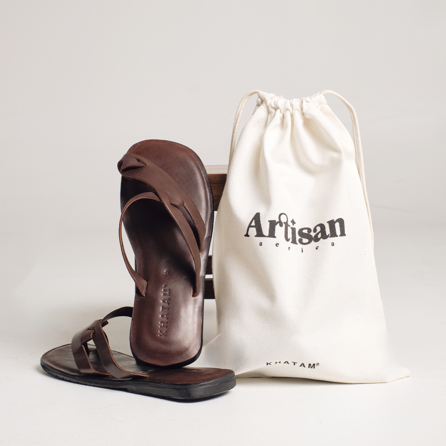 Sandal Cross Strap Leather Sandal - Brown