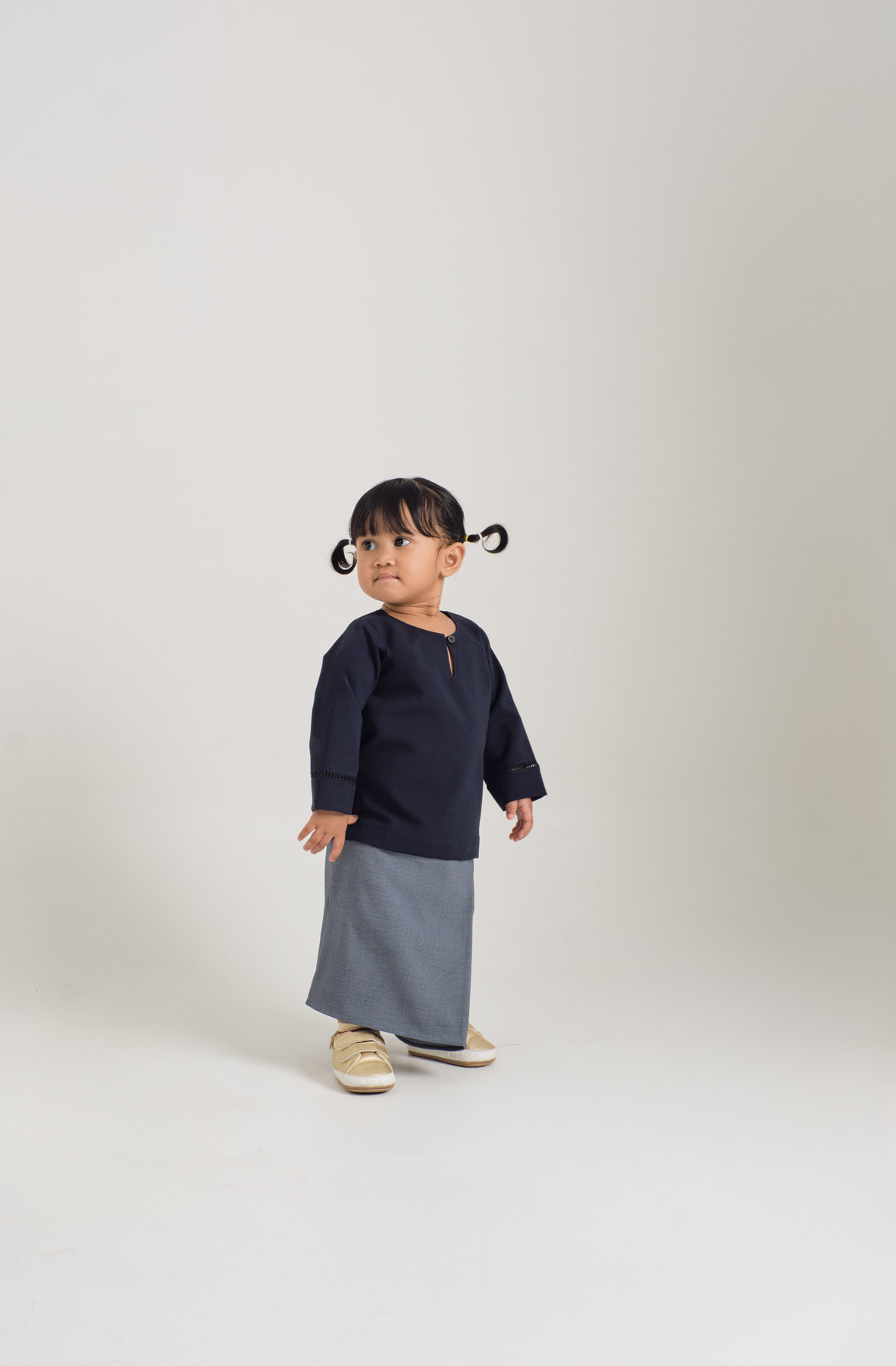 Tebalaya Baby Girls Kurung Kedah - Navy Blue