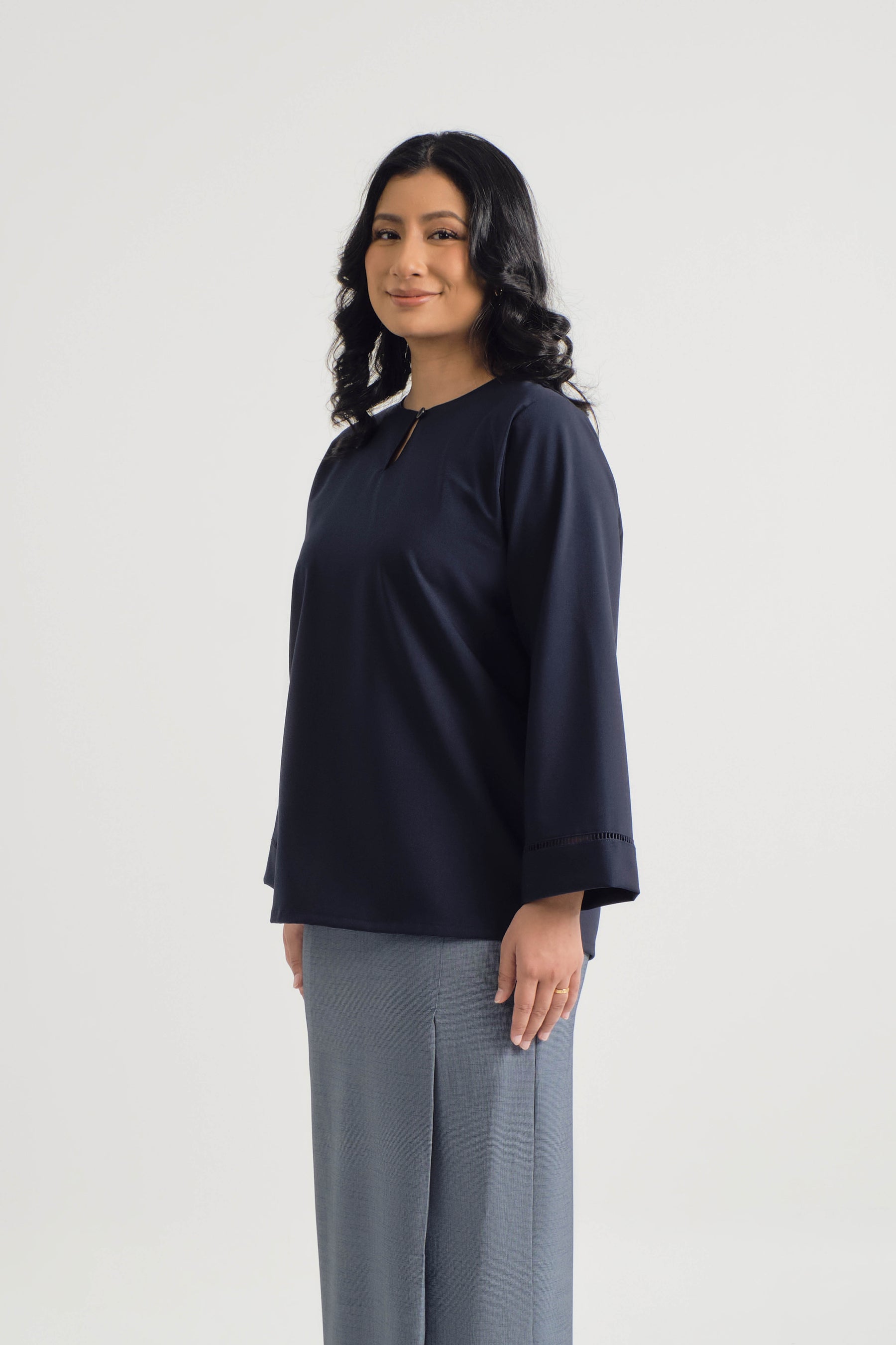 Tebalaya Kurung Kedah - Navy Blue