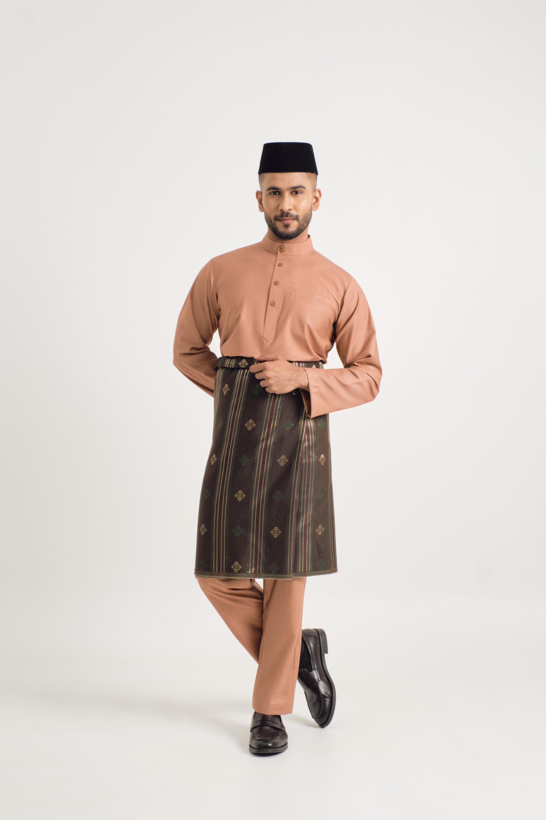 Patawali Baju Melayu Cekak Musang - Clay Brown