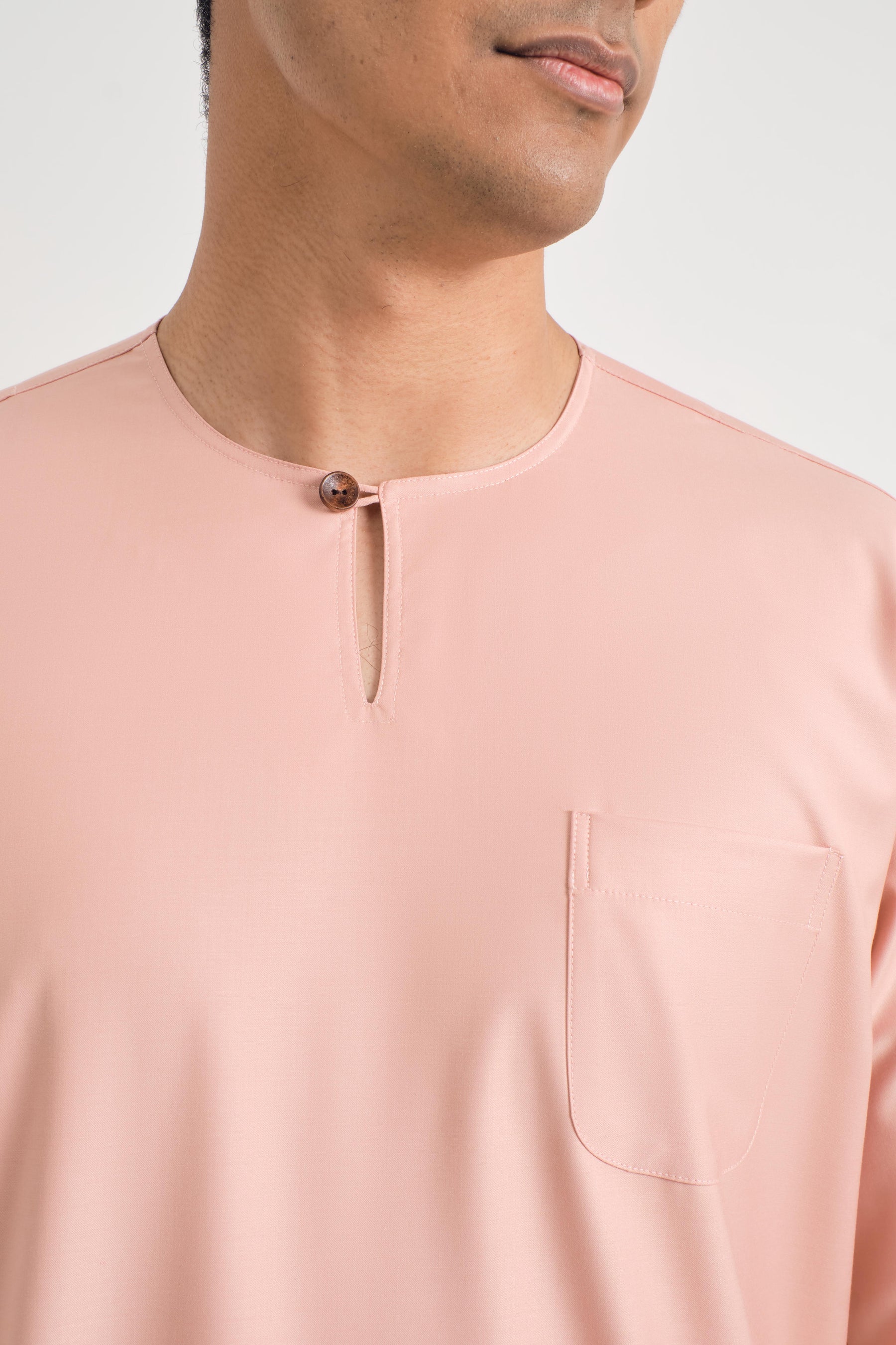 Patawali Classic Fit Baju Melayu Teluk Belanga - Coral