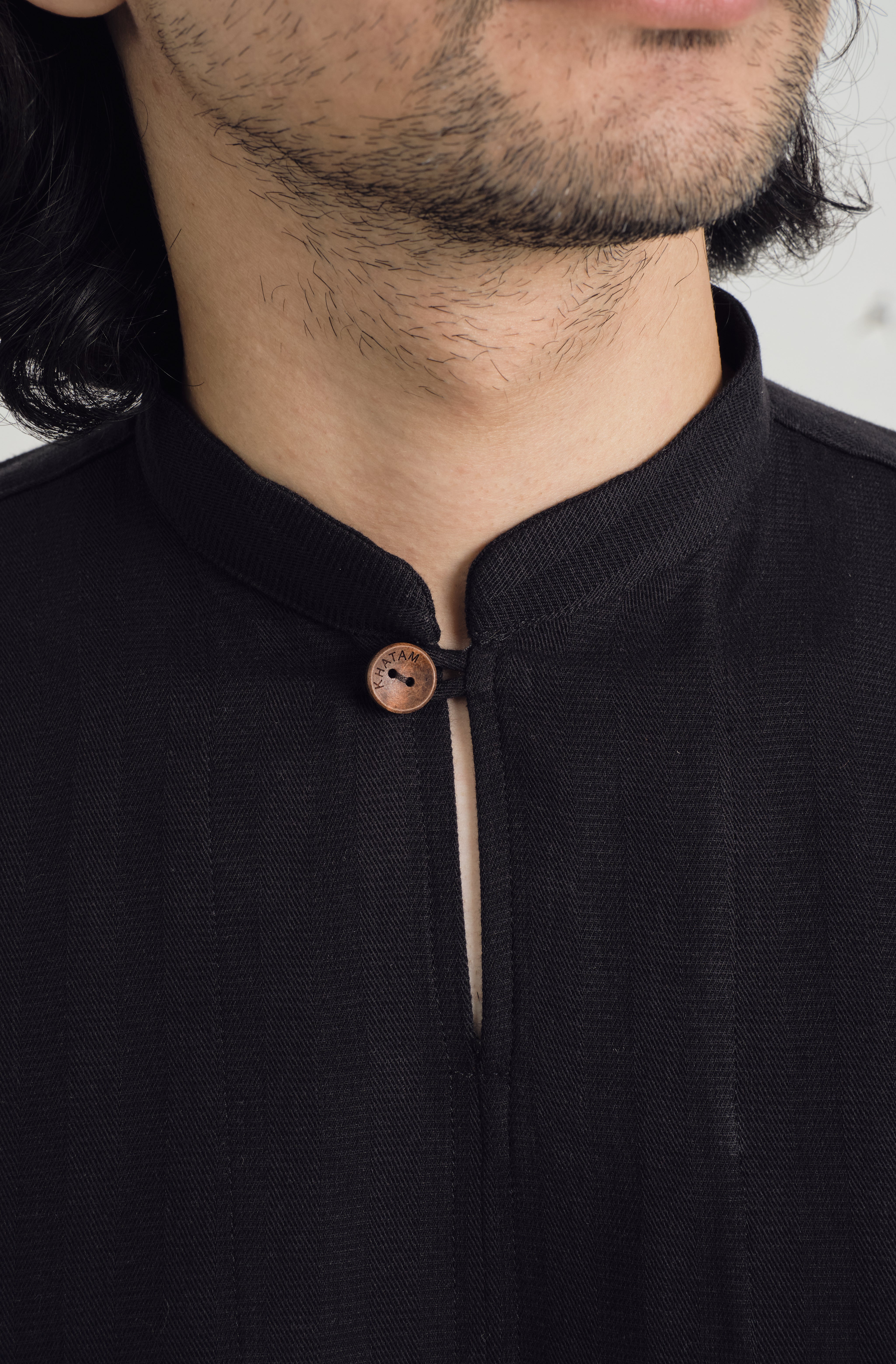 Jalenan Modern Fit Collared Top - Coal Black