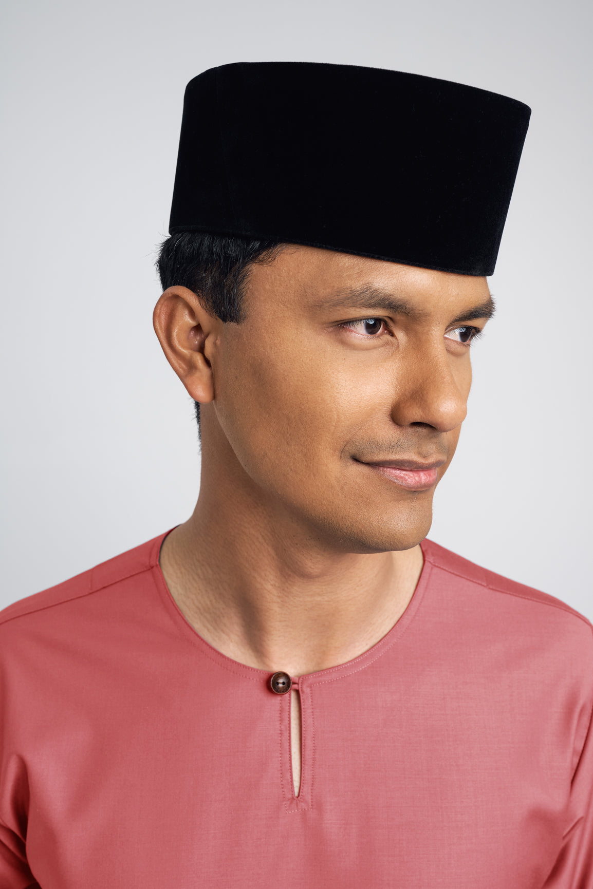Patawali Modern Fit Baju Melayu Teluk Belanga - Dark Rose