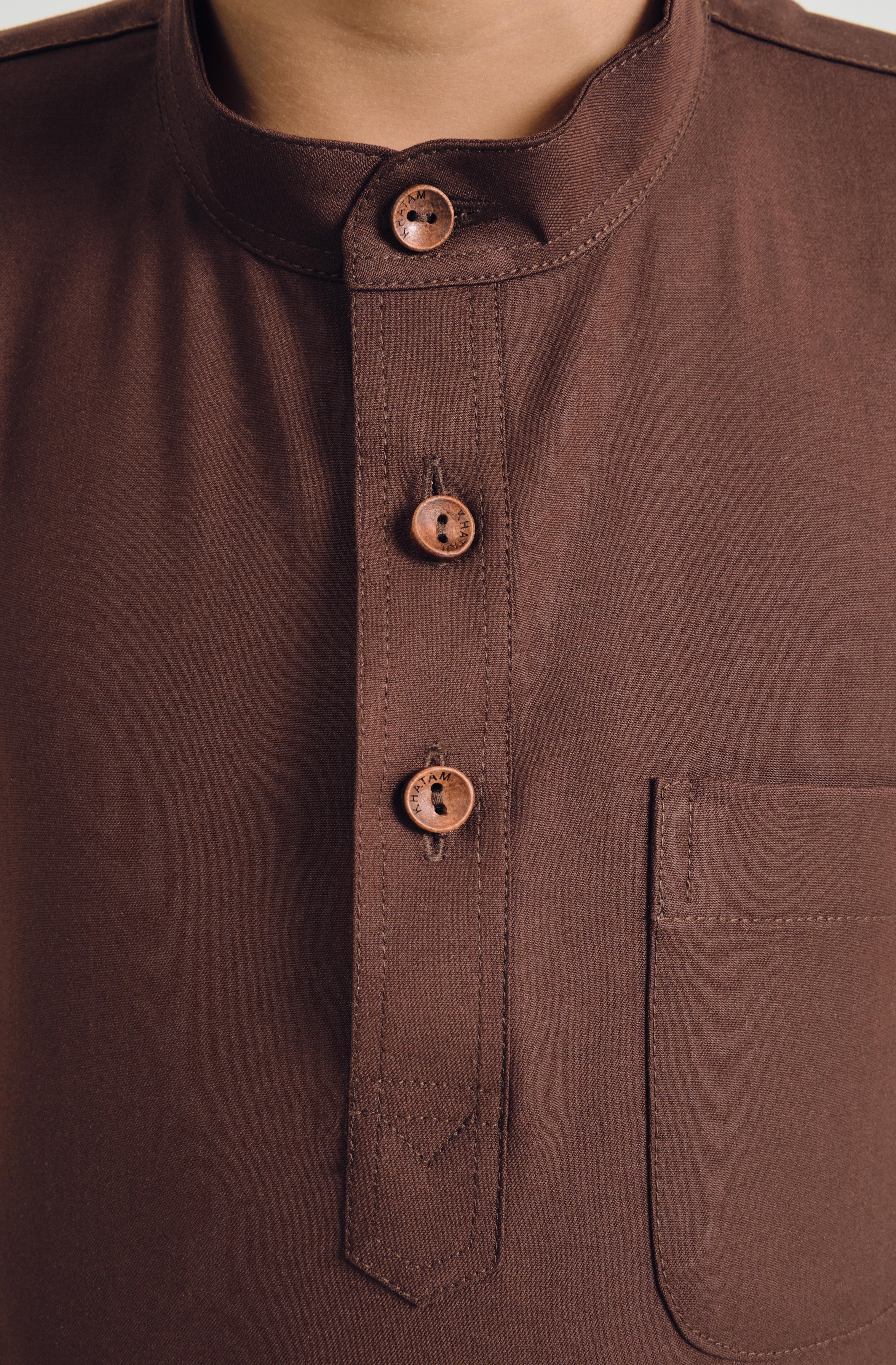 Patawali Boys Baju Melayu Cekak Musang - Dark Brown