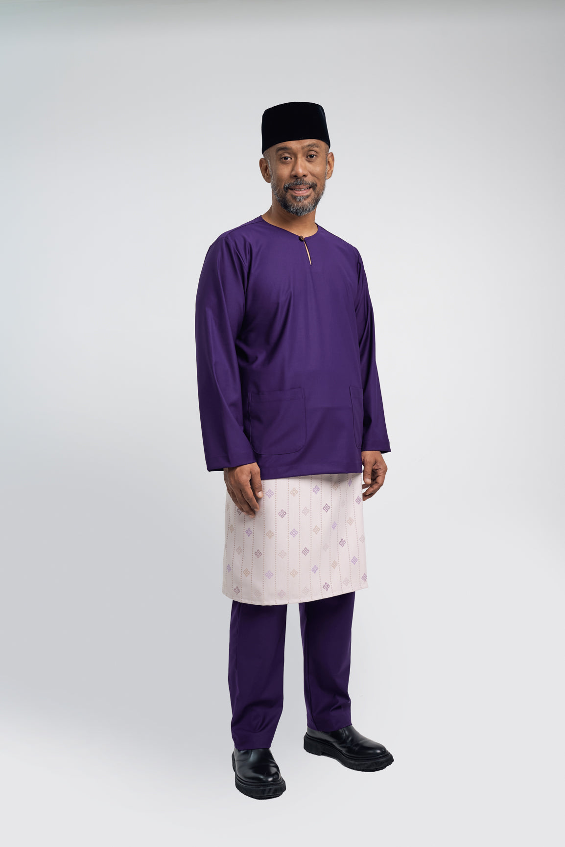 Patawali Modern Fit Baju Melayu Teluk Belanga - Dark Indigo