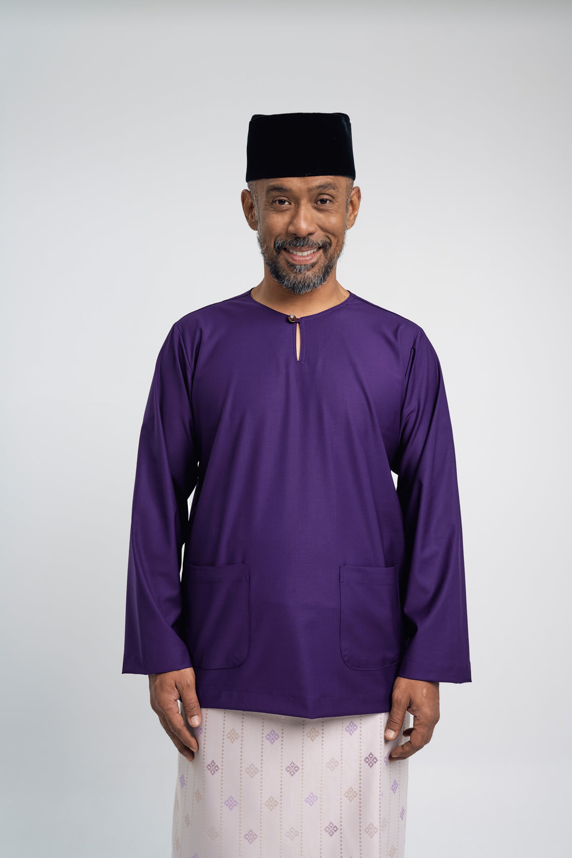 Patawali Modern Fit Baju Melayu Teluk Belanga - Dark Indigo
