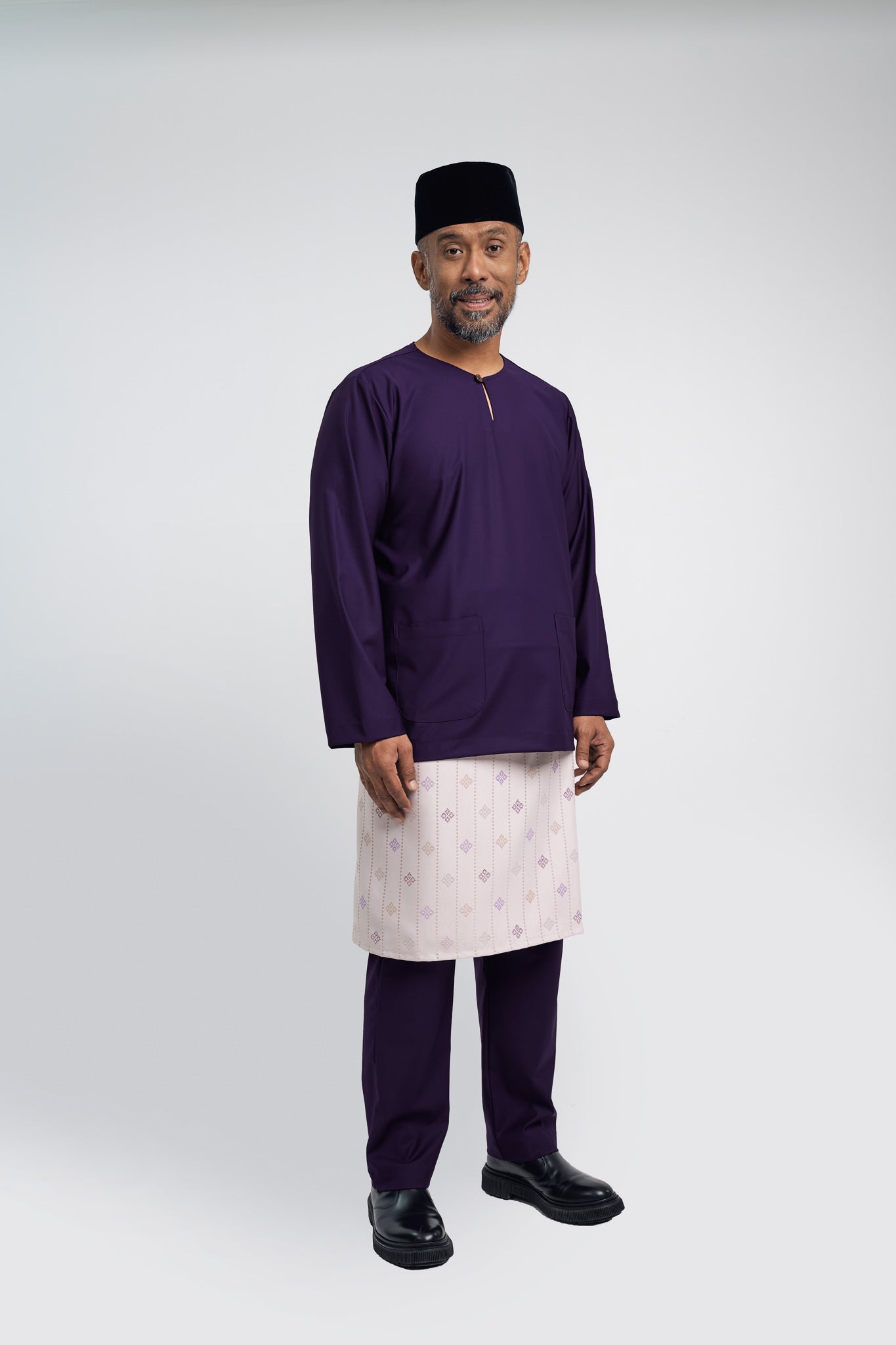 Patawali Modern Fit Baju Melayu Teluk Belanga - Dark Indigo