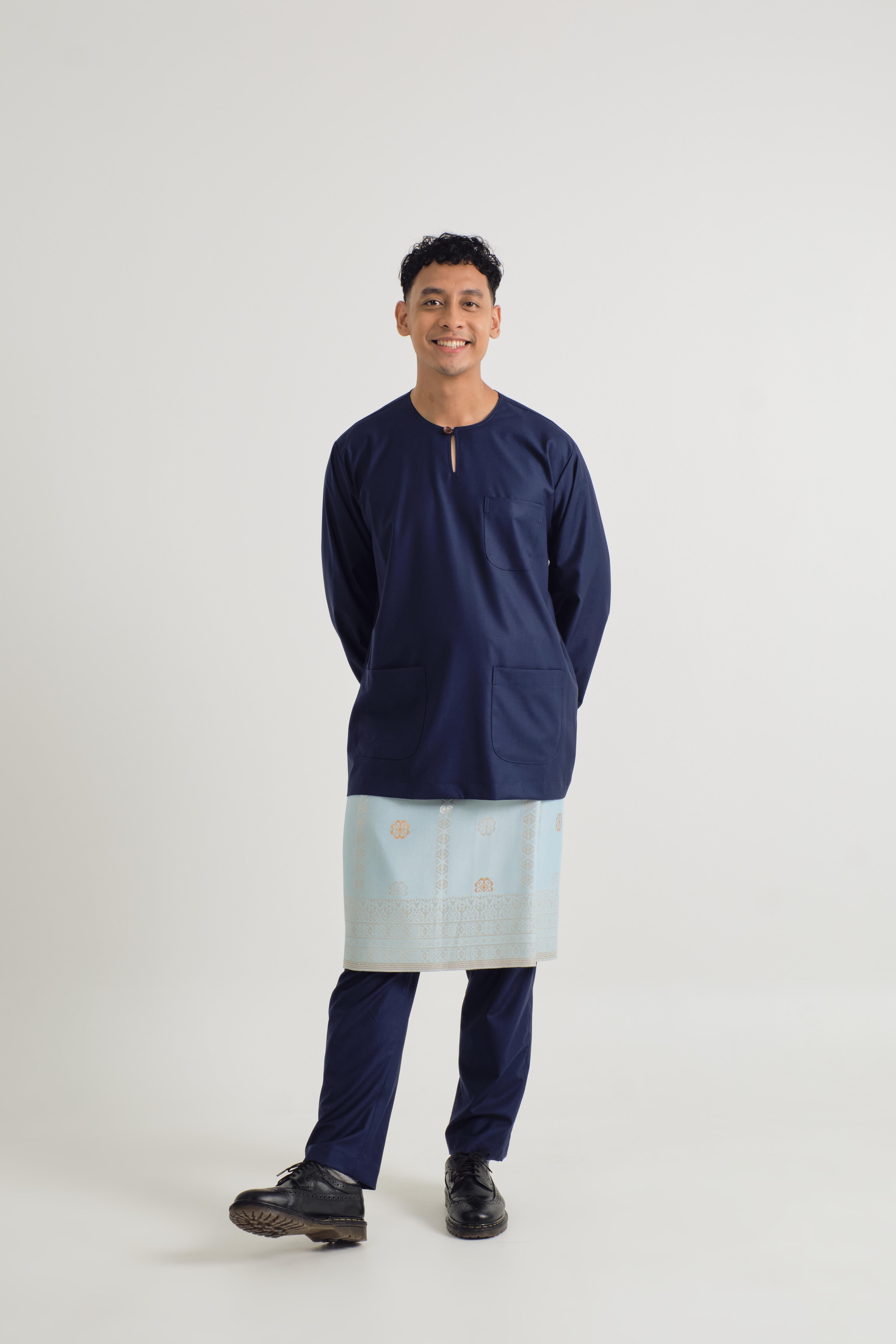 Patawali Classic Fit Baju Melayu Teluk Belanga - Dark Navy
