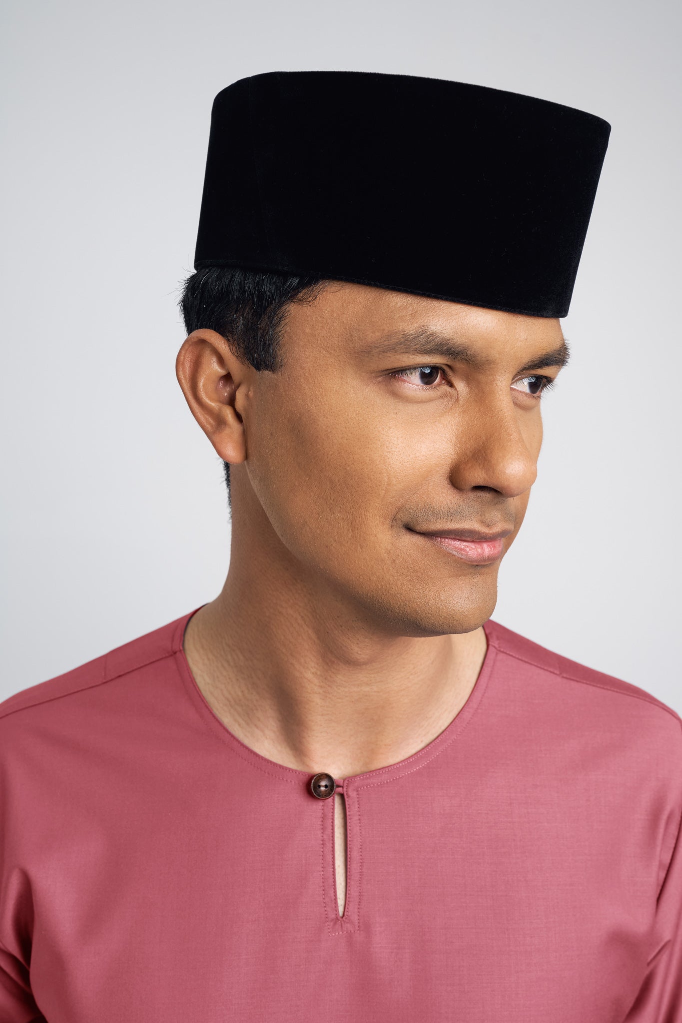 Patawali Modern Fit Baju Melayu Teluk Belanga - Dark Rose