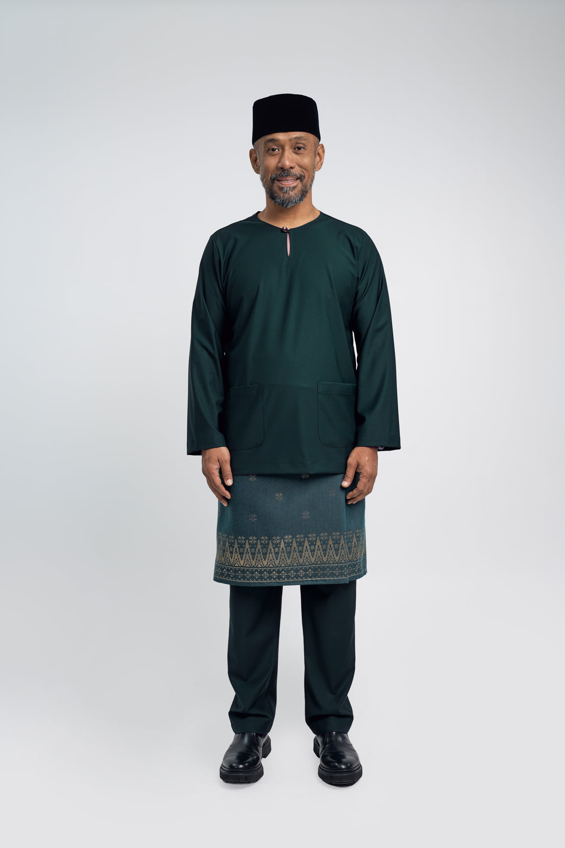 Patawali Modern Fit Baju Melayu Teluk Belanga - Deep Green
