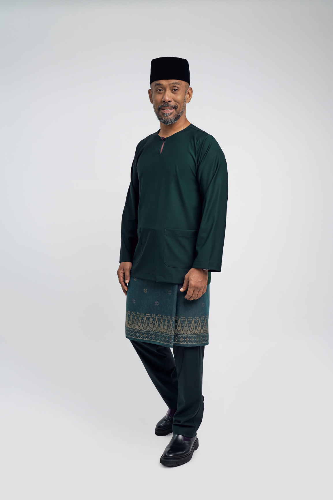 Patawali Modern Fit Baju Melayu Teluk Belanga - Deep Green