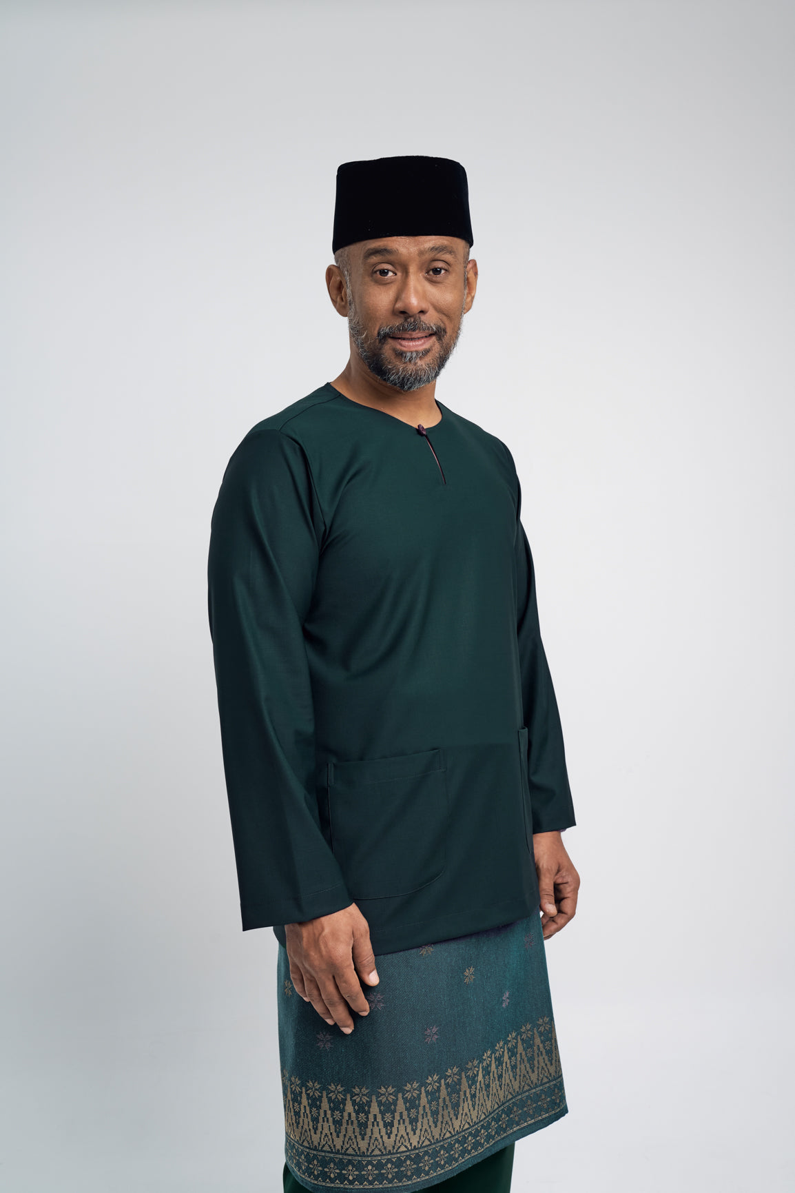 Patawali Modern Fit Baju Melayu Teluk Belanga - Deep Green