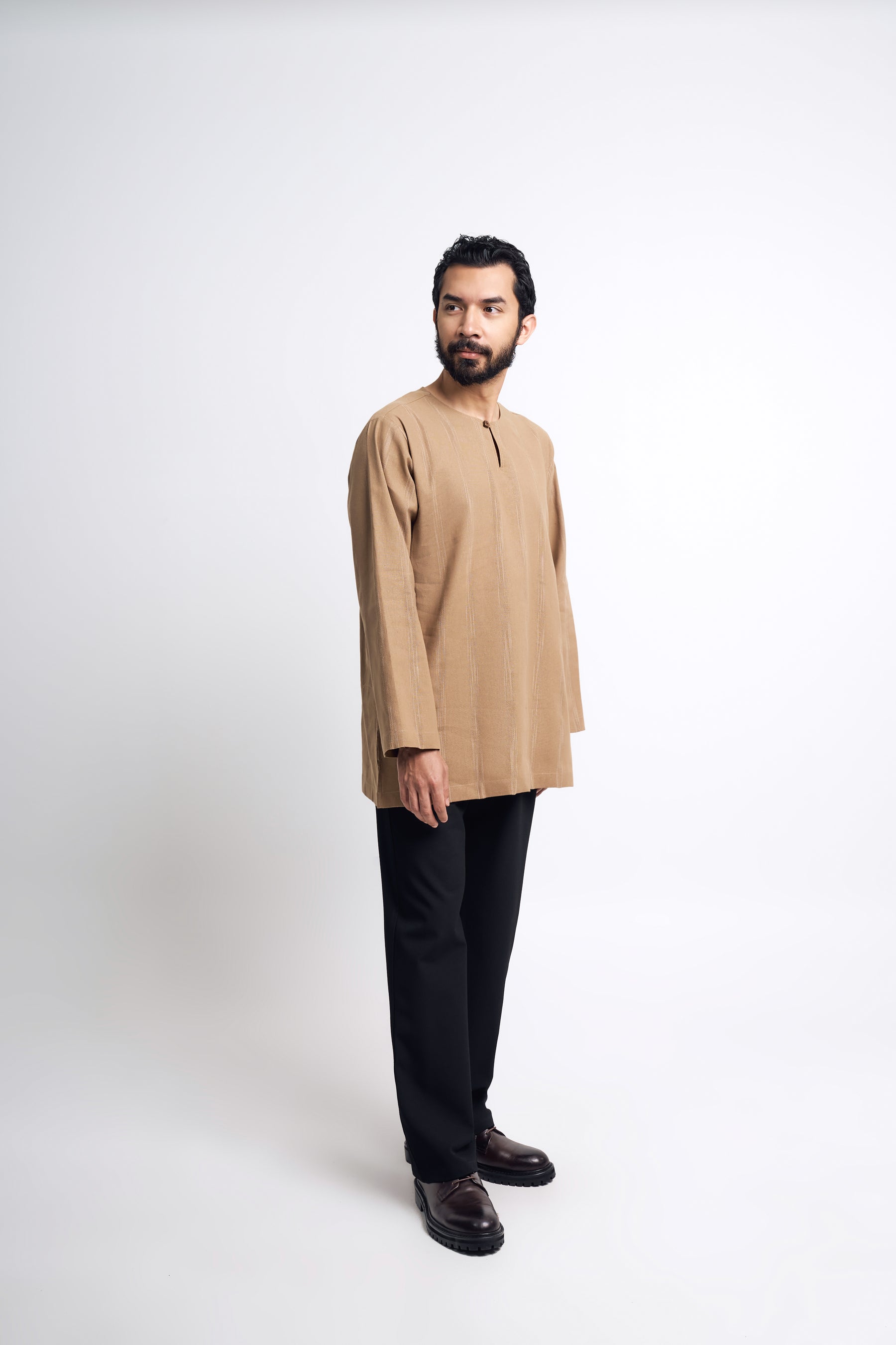 Detak Modern Fit Long Sleeves Top - Khaki