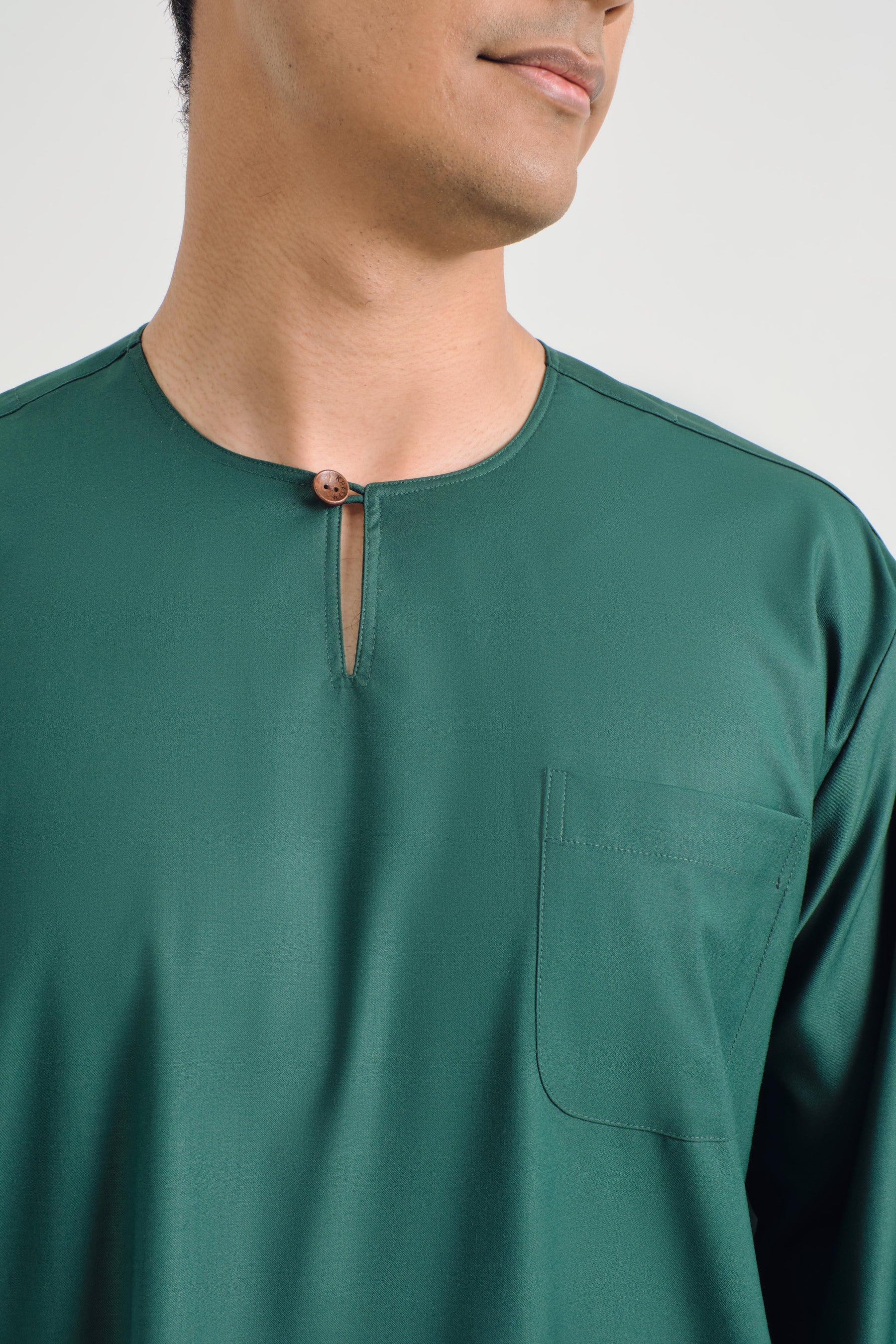 Patawali Classic Fit Baju Melayu Teluk Belanga - Emerald Green