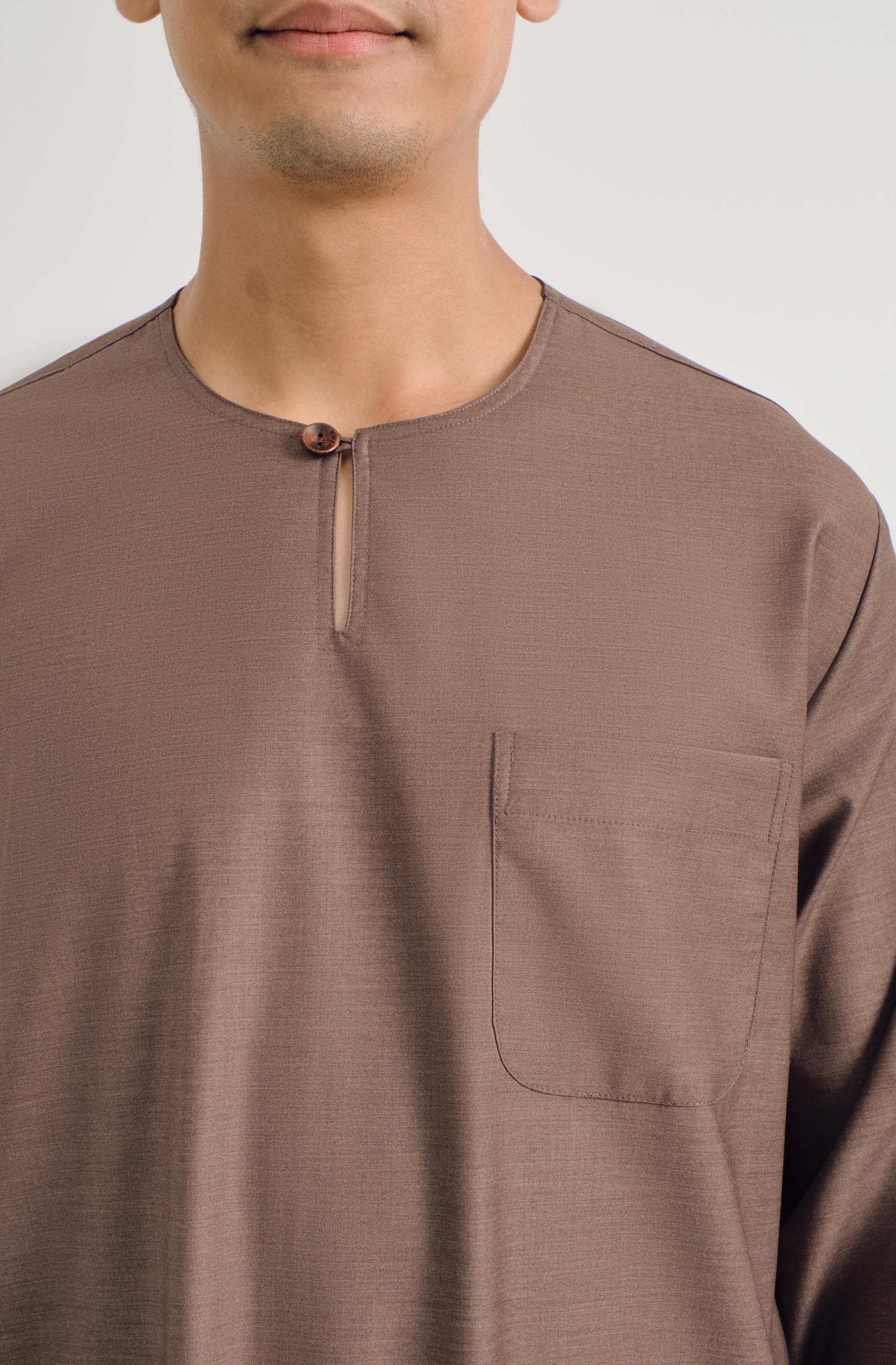 Patawali Classic Fit Baju Melayu Teluk Belanga - Espresso