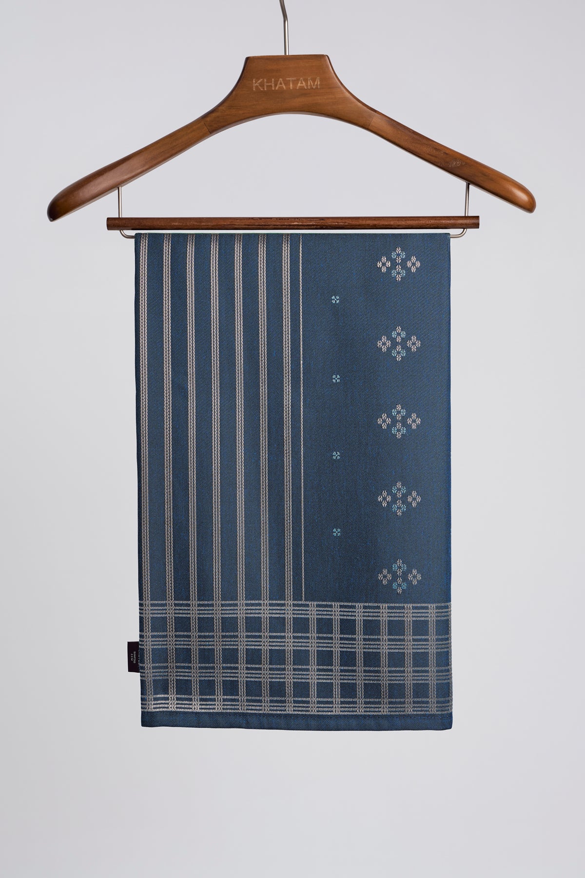 Samping Galur Cengkih - Biru Perak