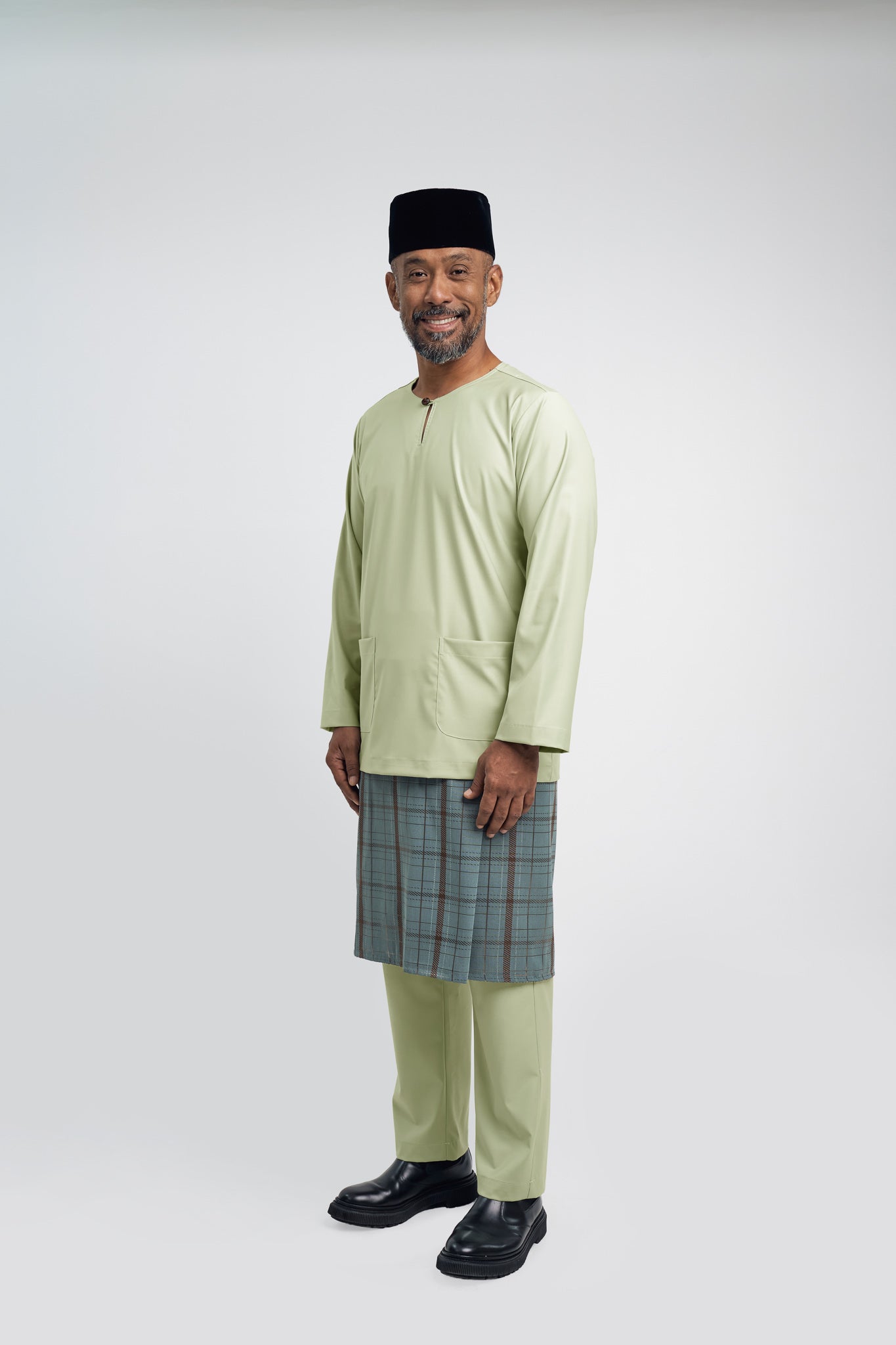 Patawali Modern Fit Baju Melayu Teluk Belanga - Honeydew