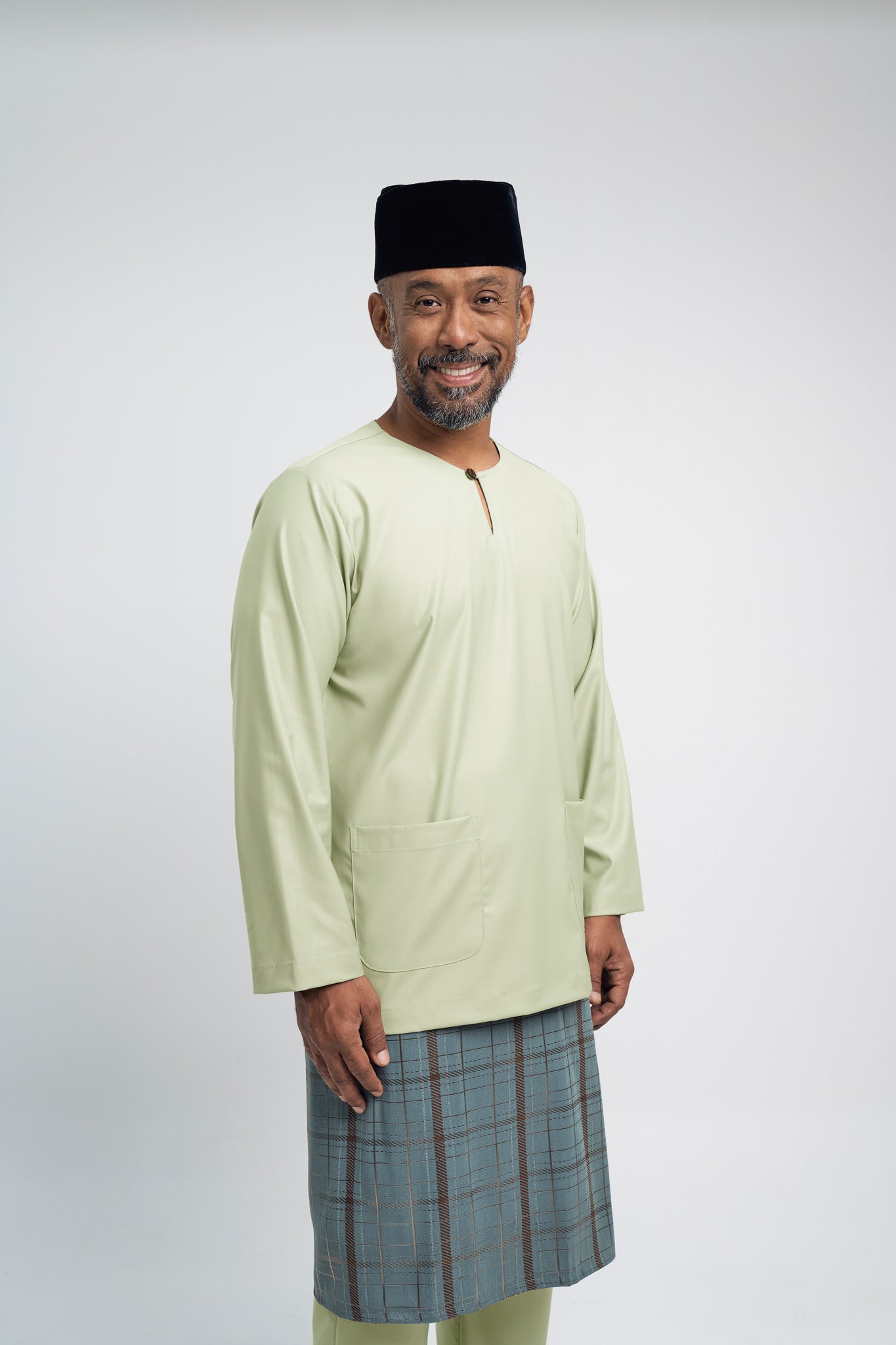 Patawali Modern Fit Baju Melayu Teluk Belanga - Honeydew
